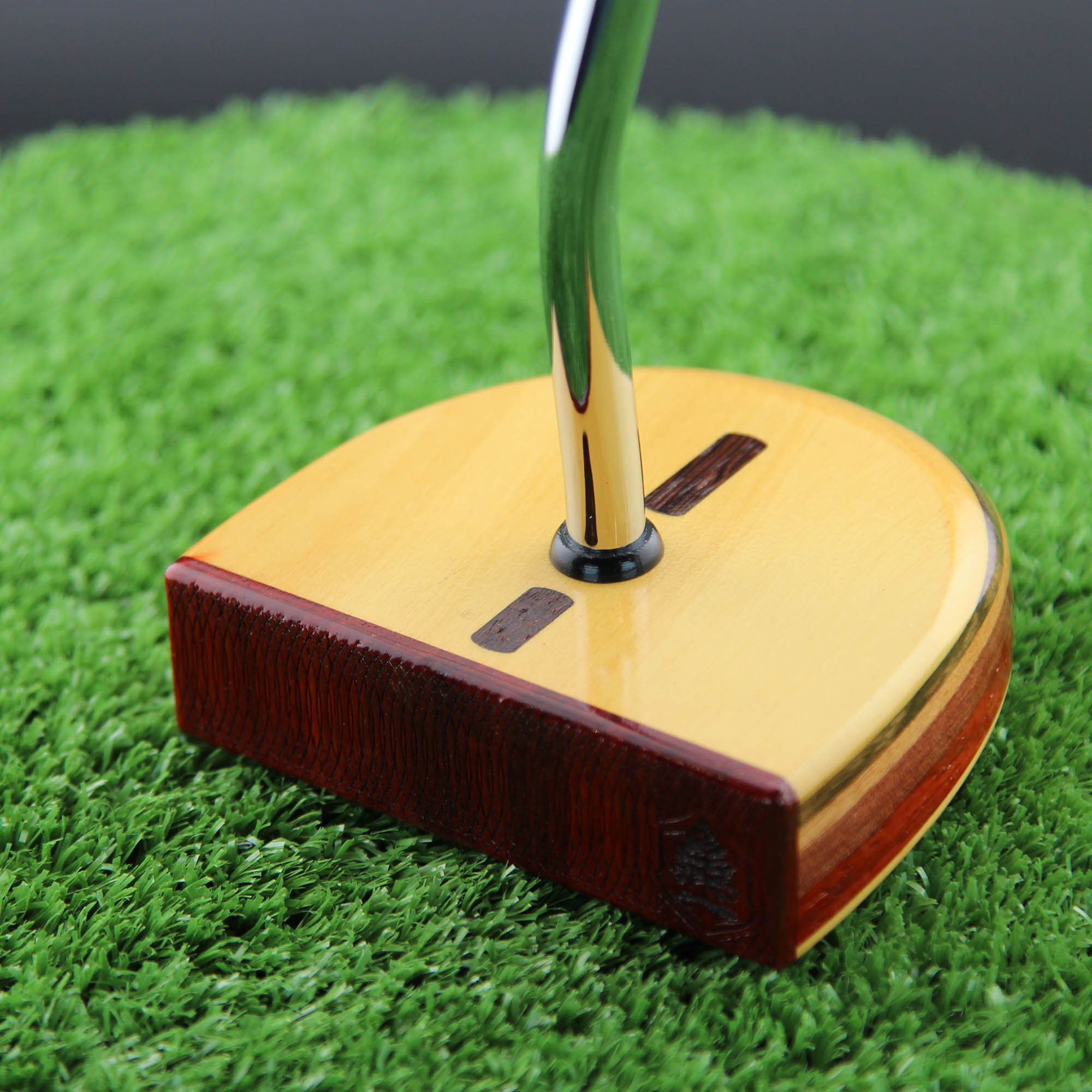 TimberTouch mallet wood putter with Yellowheart center shaft zero torque