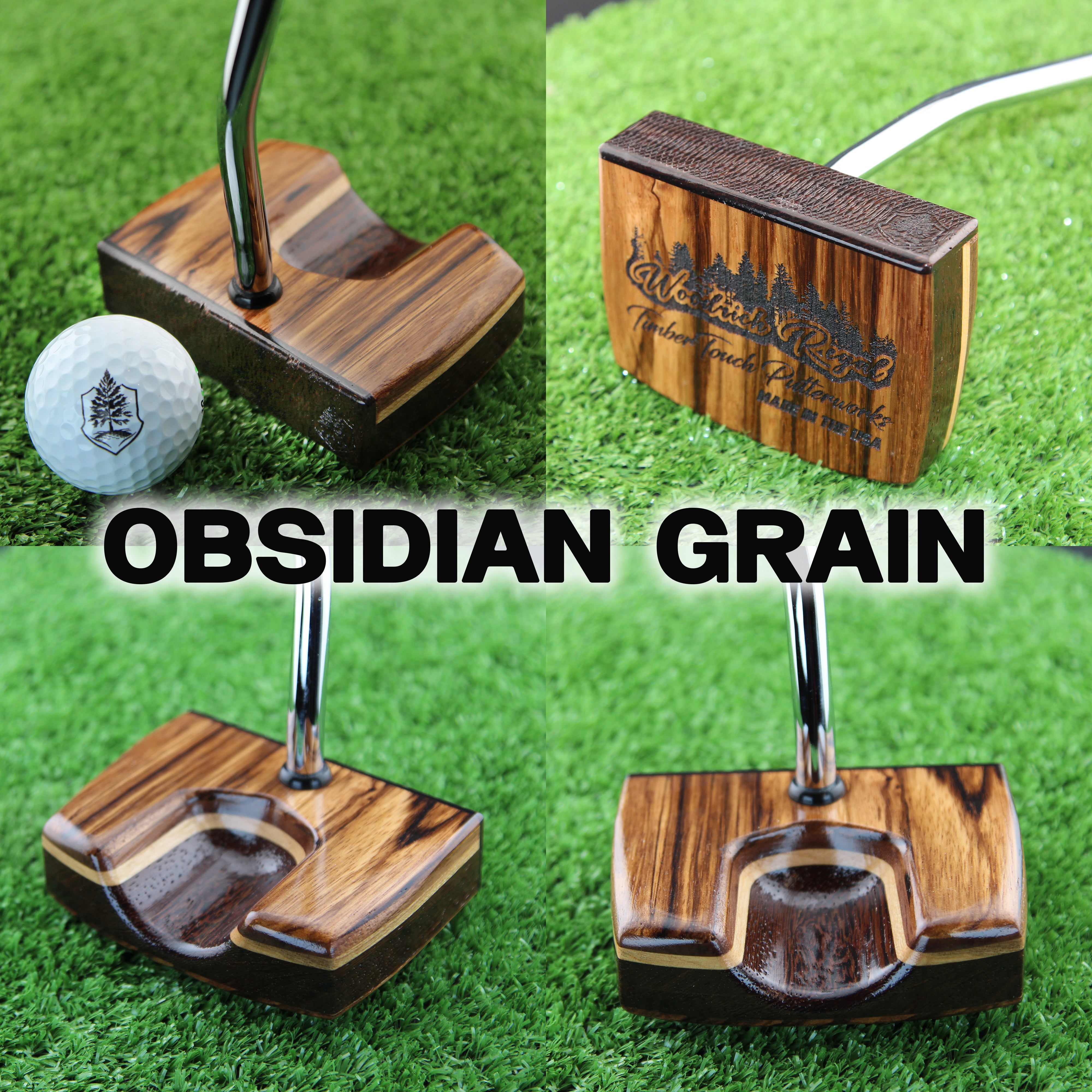 TimberTouch wood putter with Zebrawood center shaft zero torque