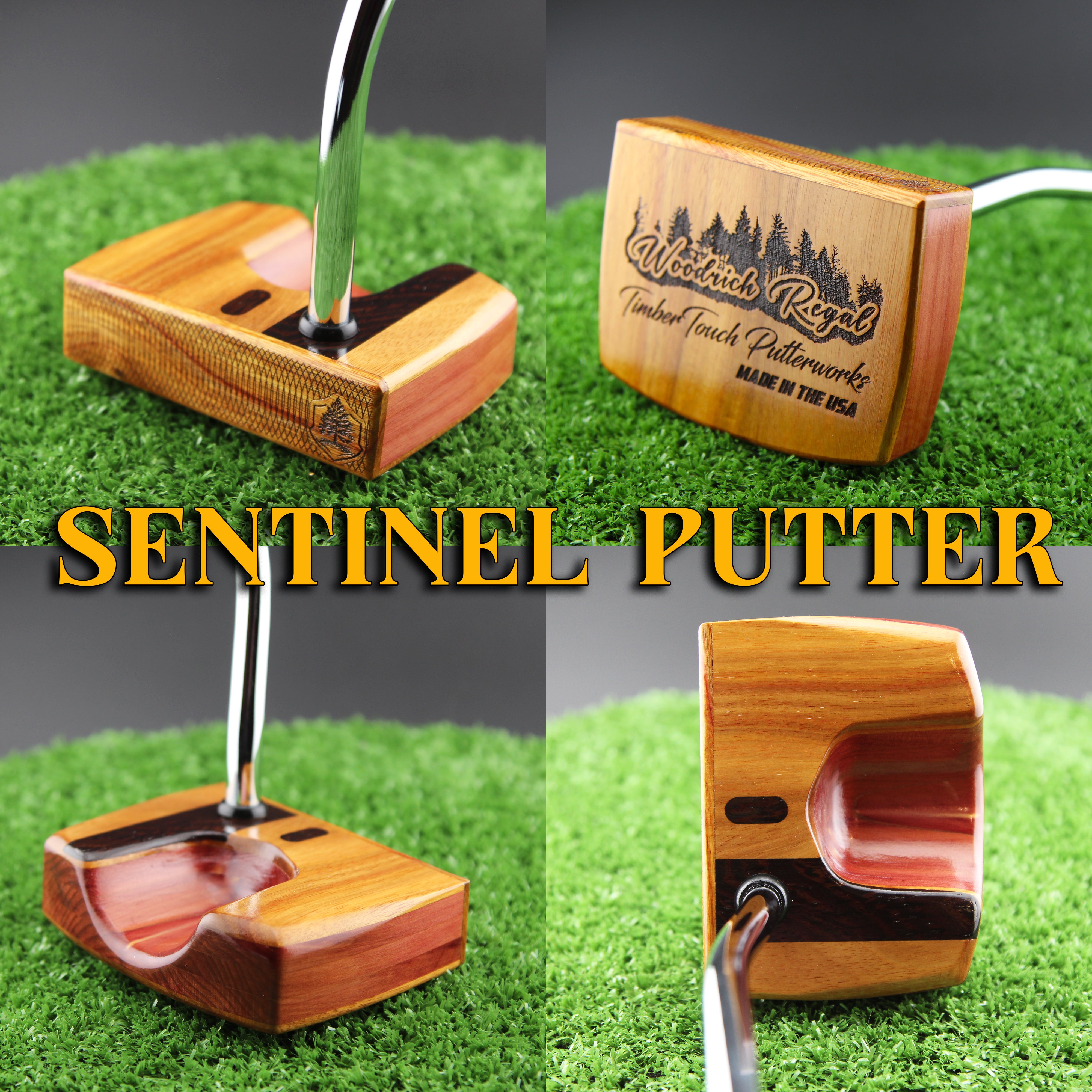 Heel Stripe Canarywood and American Red Cedar Sentinel wood putter