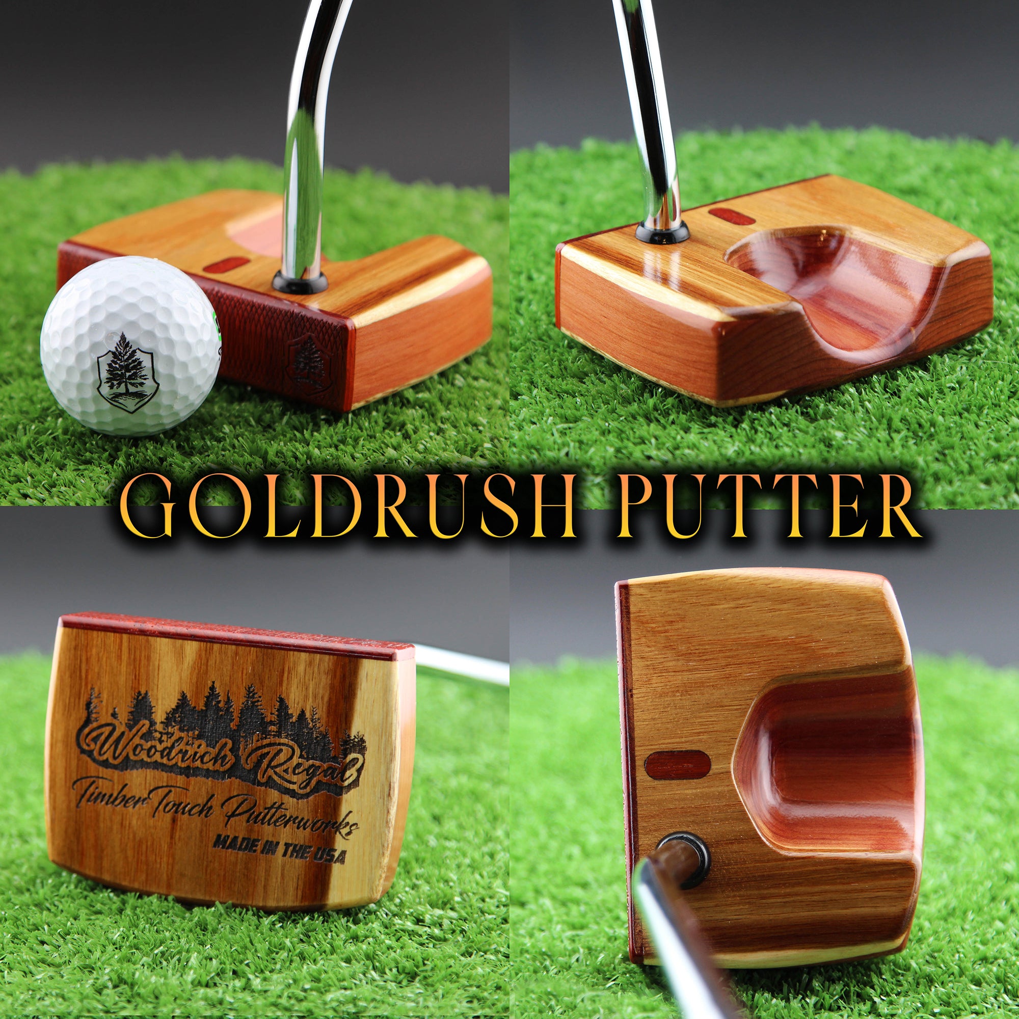 Goldrush style Canarywood and Cedar Woodrich wood putter