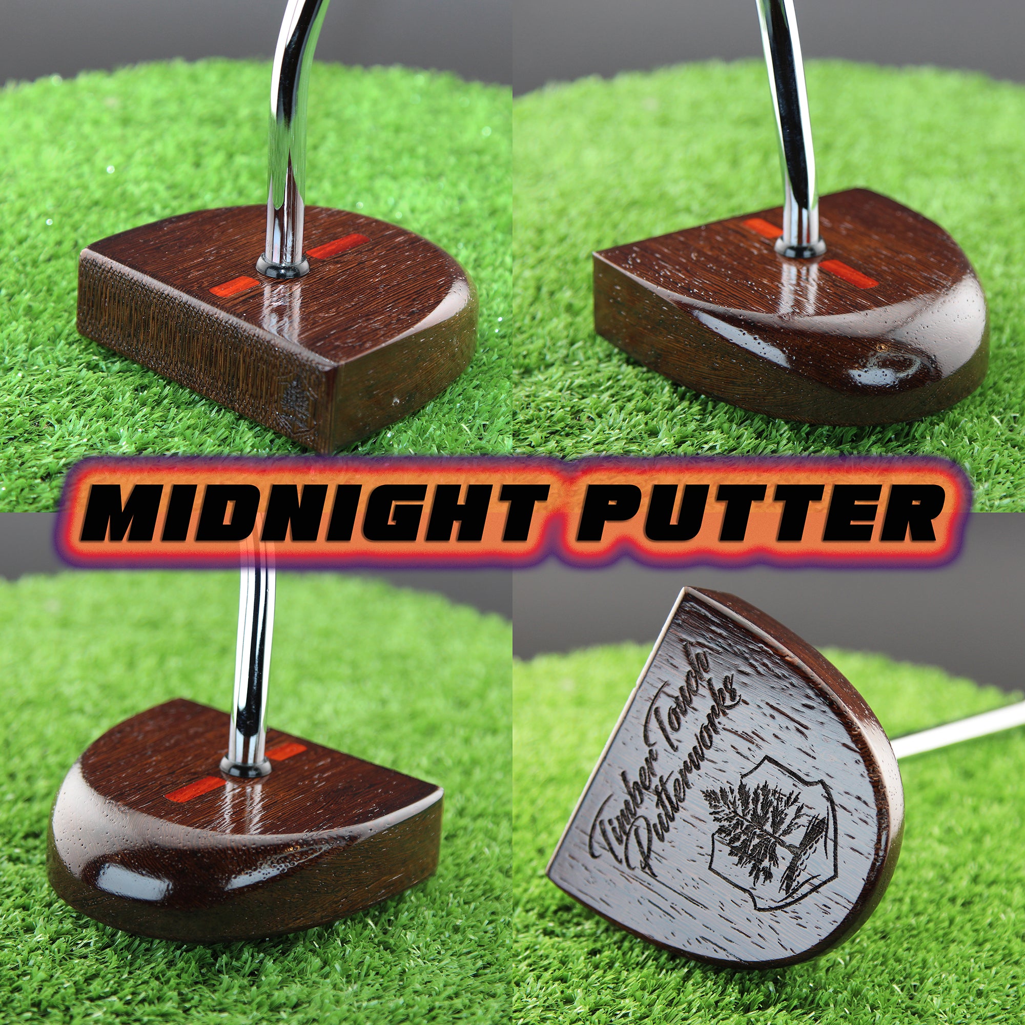 Midnight style putter Exotic Wenge Dark Wood Zero Torque Center Shaft