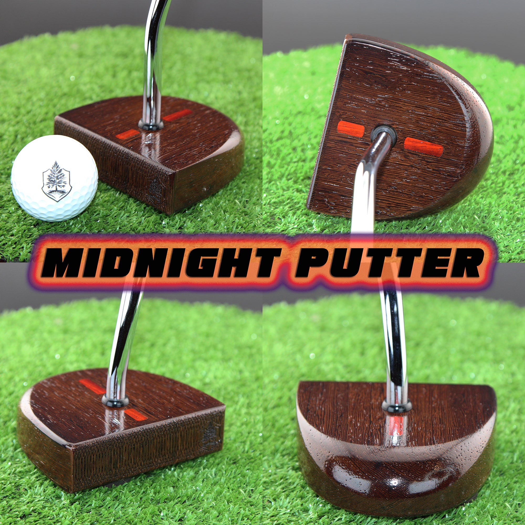 Midnight style putter Exotic Wenge Dark Wood Zero Torque Center Shaft