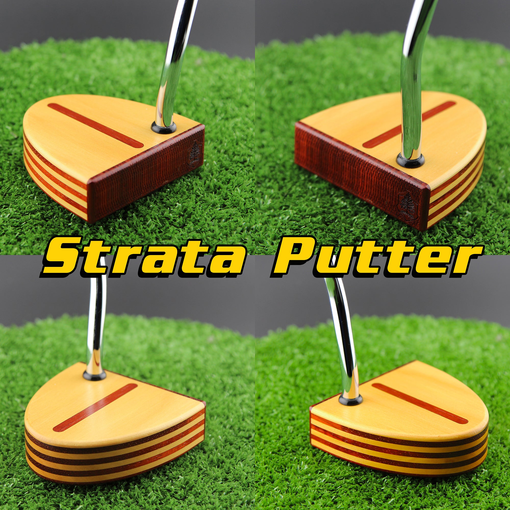 Strata Yellowheart and Padauk layered Woodford putter from TimberTouch Putterworks