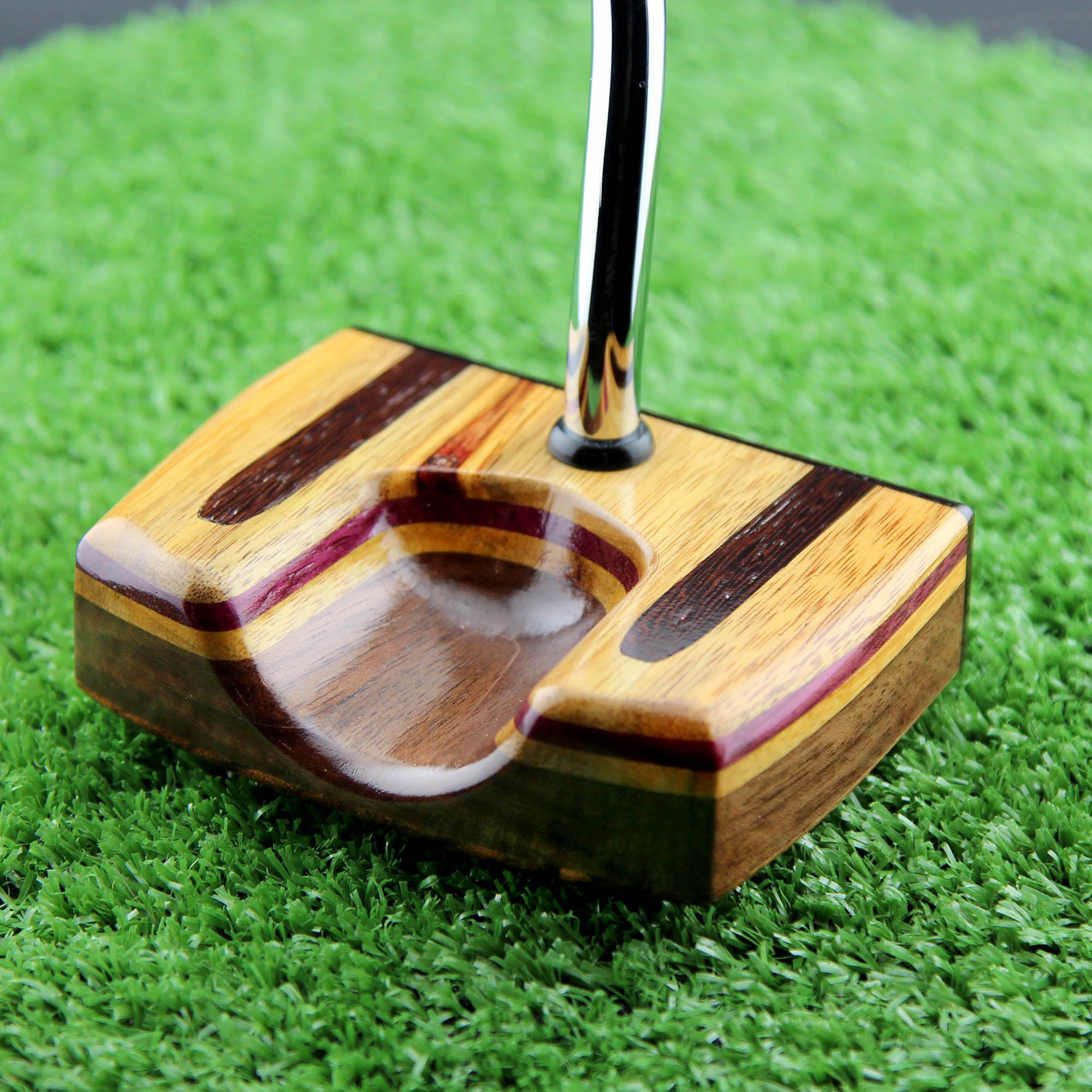 TimberTouch wood putter with Canarywood and Wenge center shaft zero torque