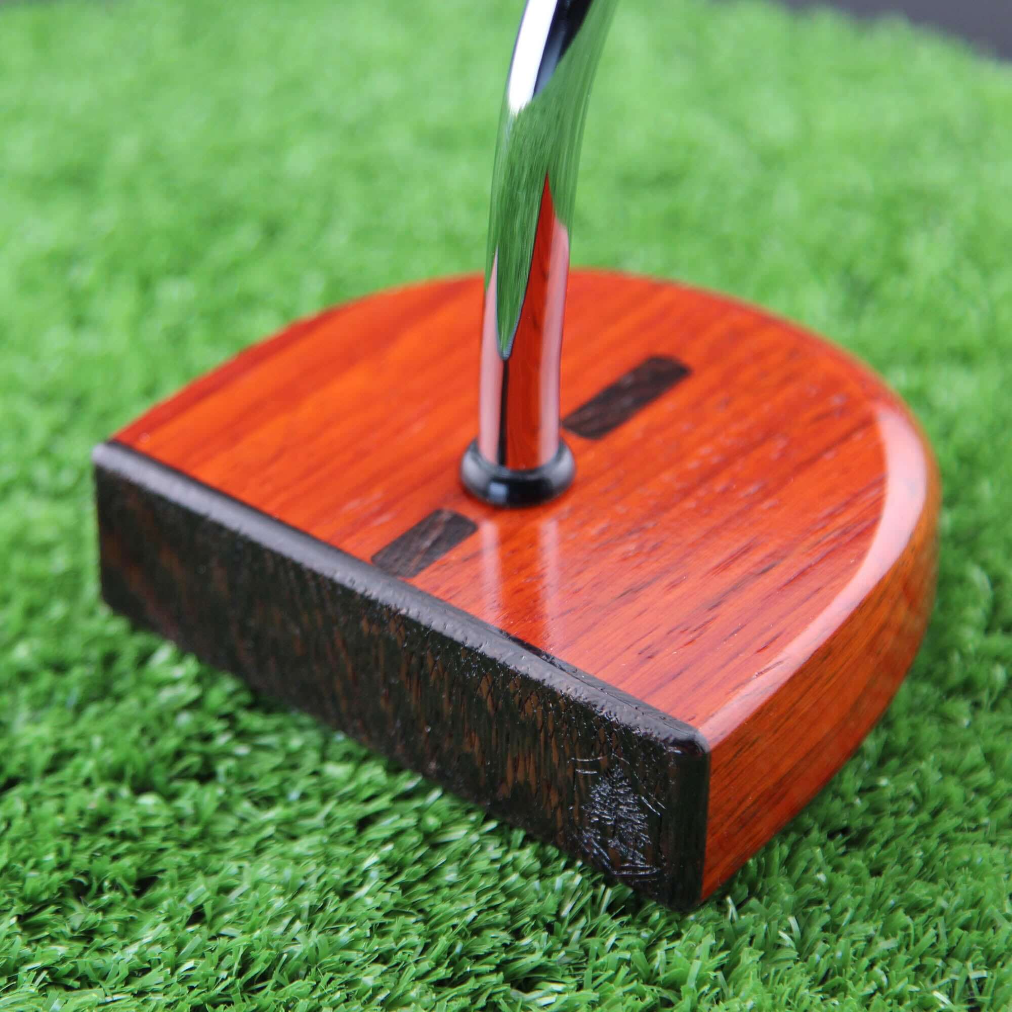 TimberTouch wood putter with Padauk and Wenge center shaft zero torque