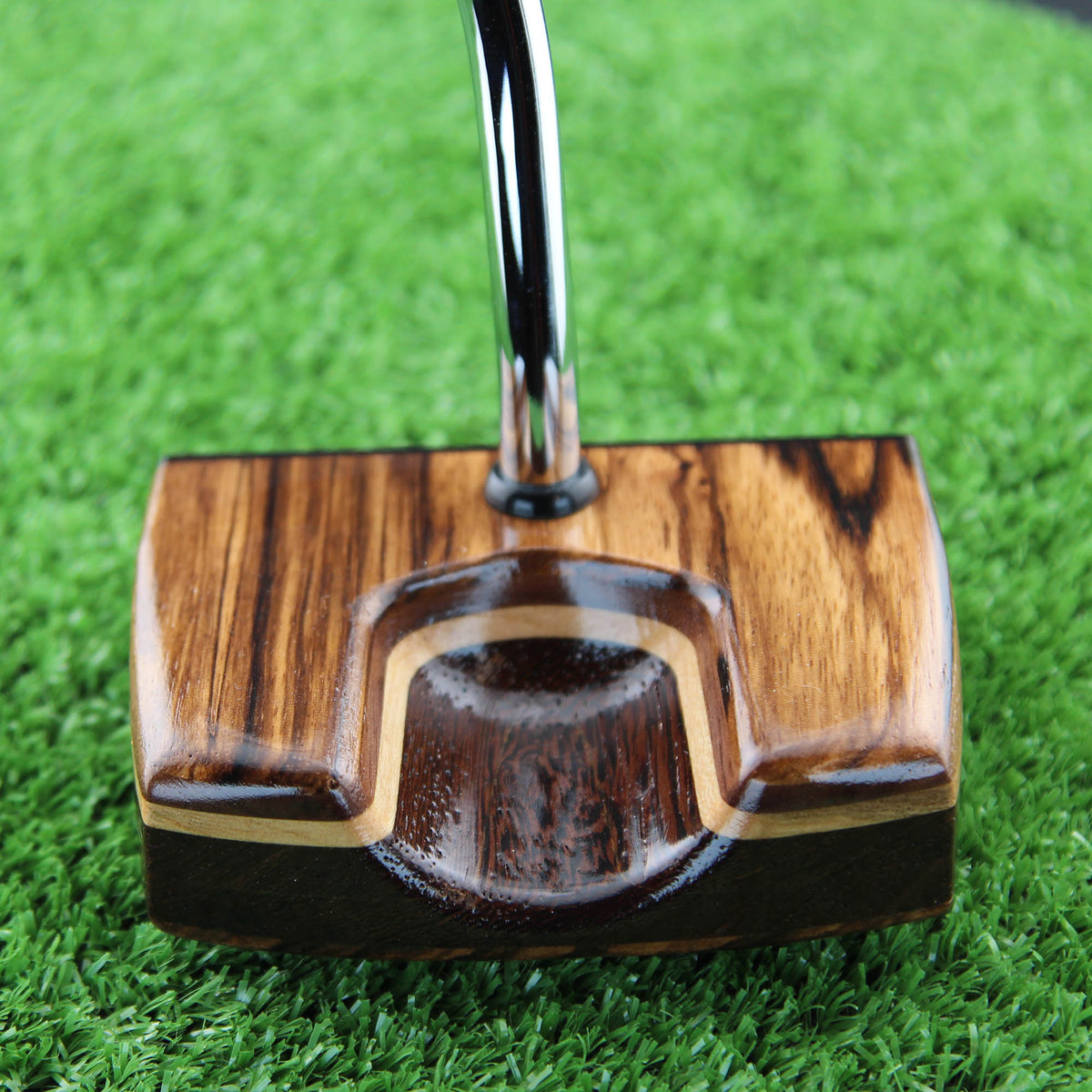 TimberTouch wood putter with Zebrawood center shaft zero torque