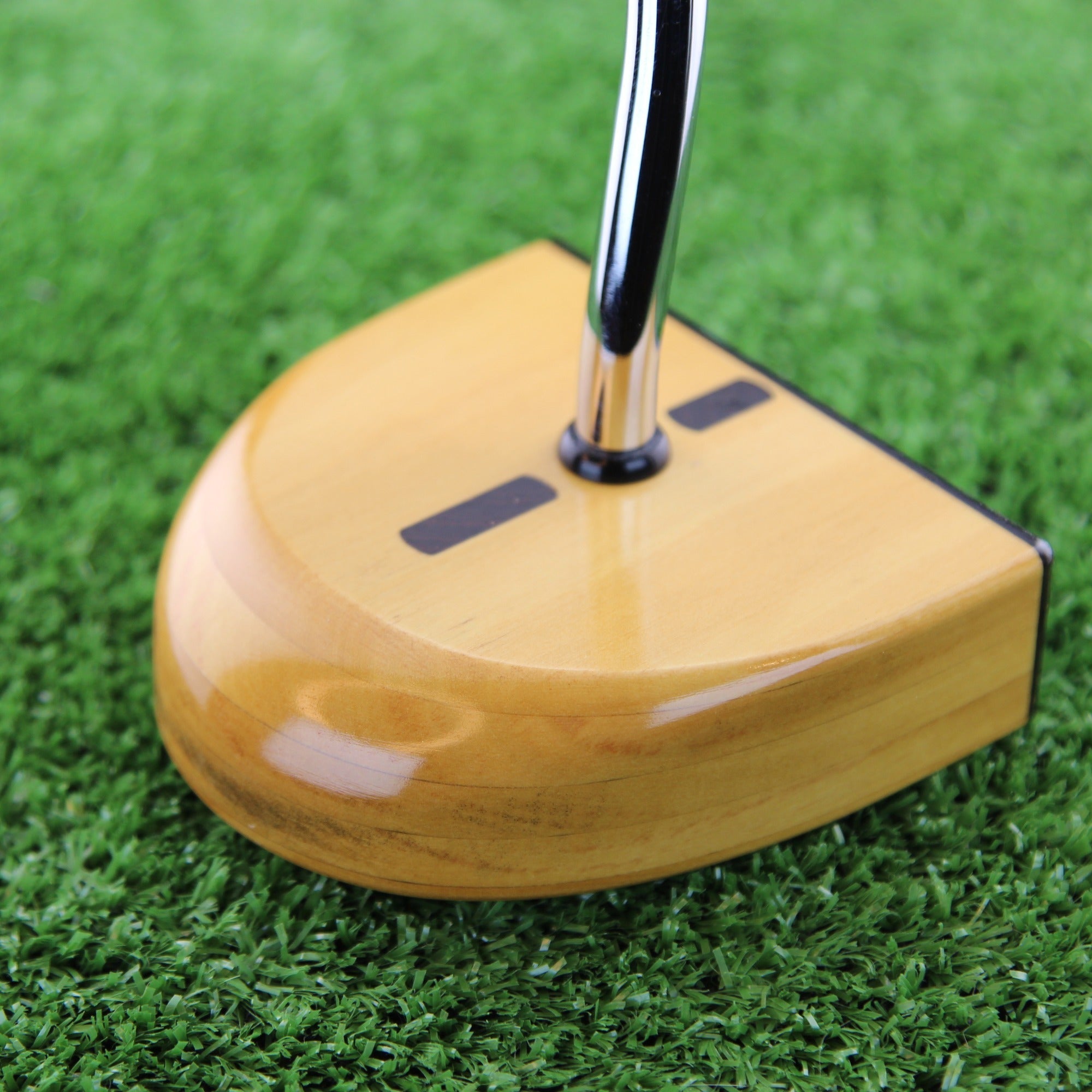 Yellowheart FATTY mallet putter toe and heel angle