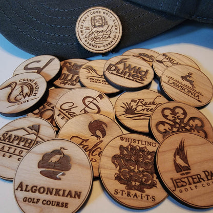 Custom Bulk Wood Golf Ball Markers