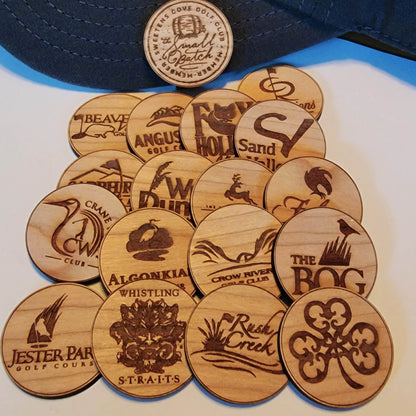 Custom Bulk Wood Golf Ball Markers