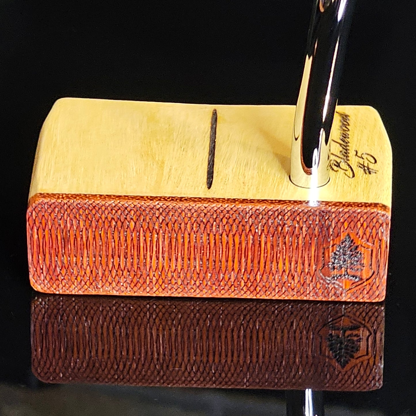 Yellowheart wood body putter with Padauk wood face