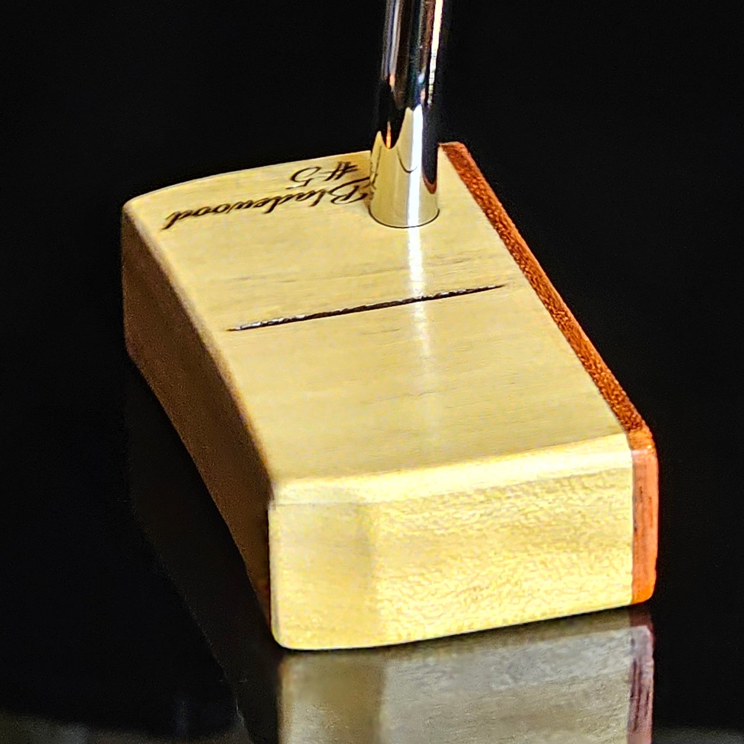 Yellowheart wood body putter with Padauk wood face