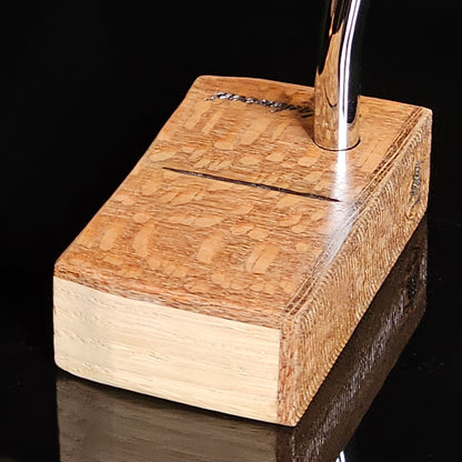 Lacewood top and face plate putter with hard Red Oak body