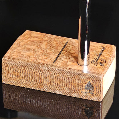 Lacewood top and face plate putter with hard Red Oak body