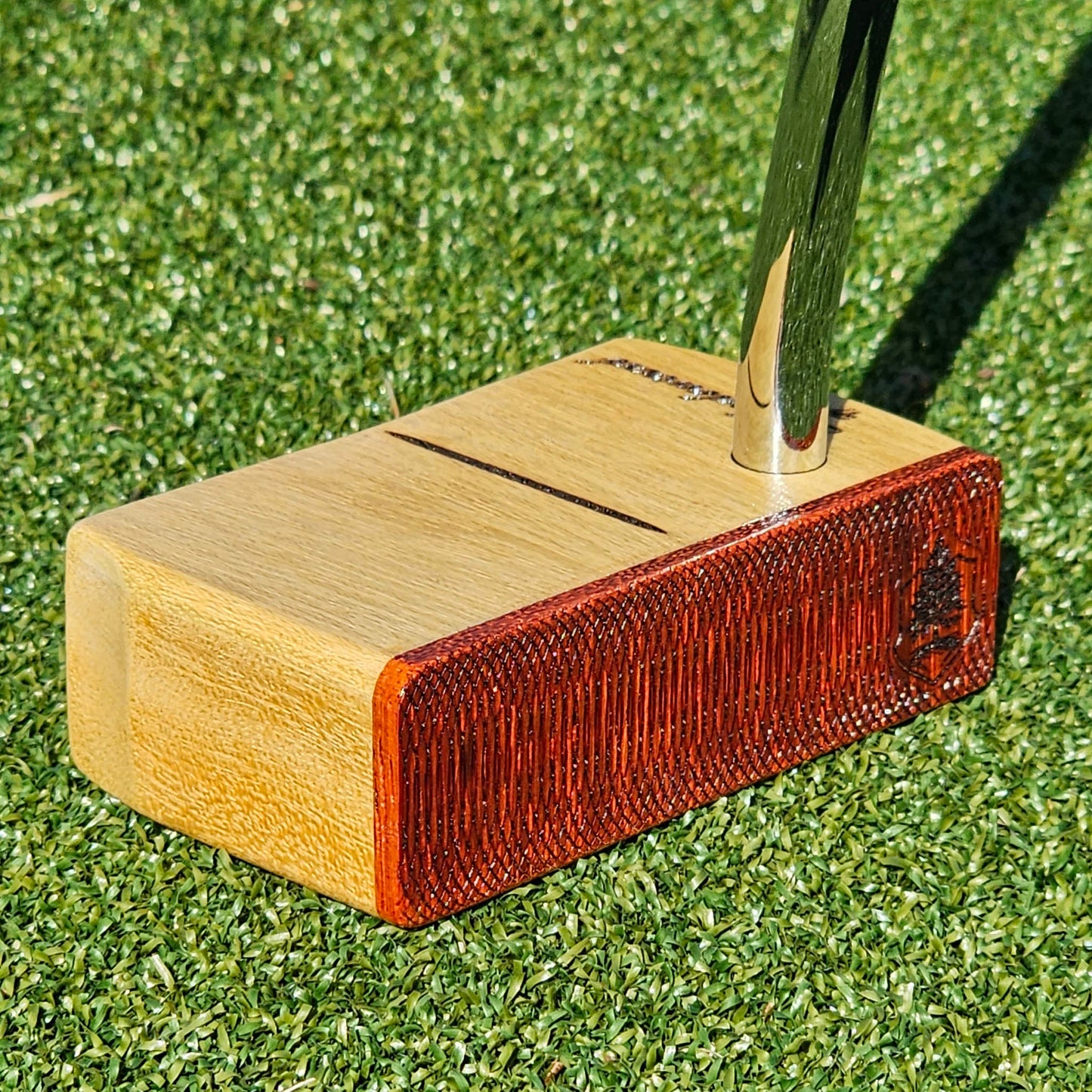 Yellowheart wood body putter with Padauk wood face