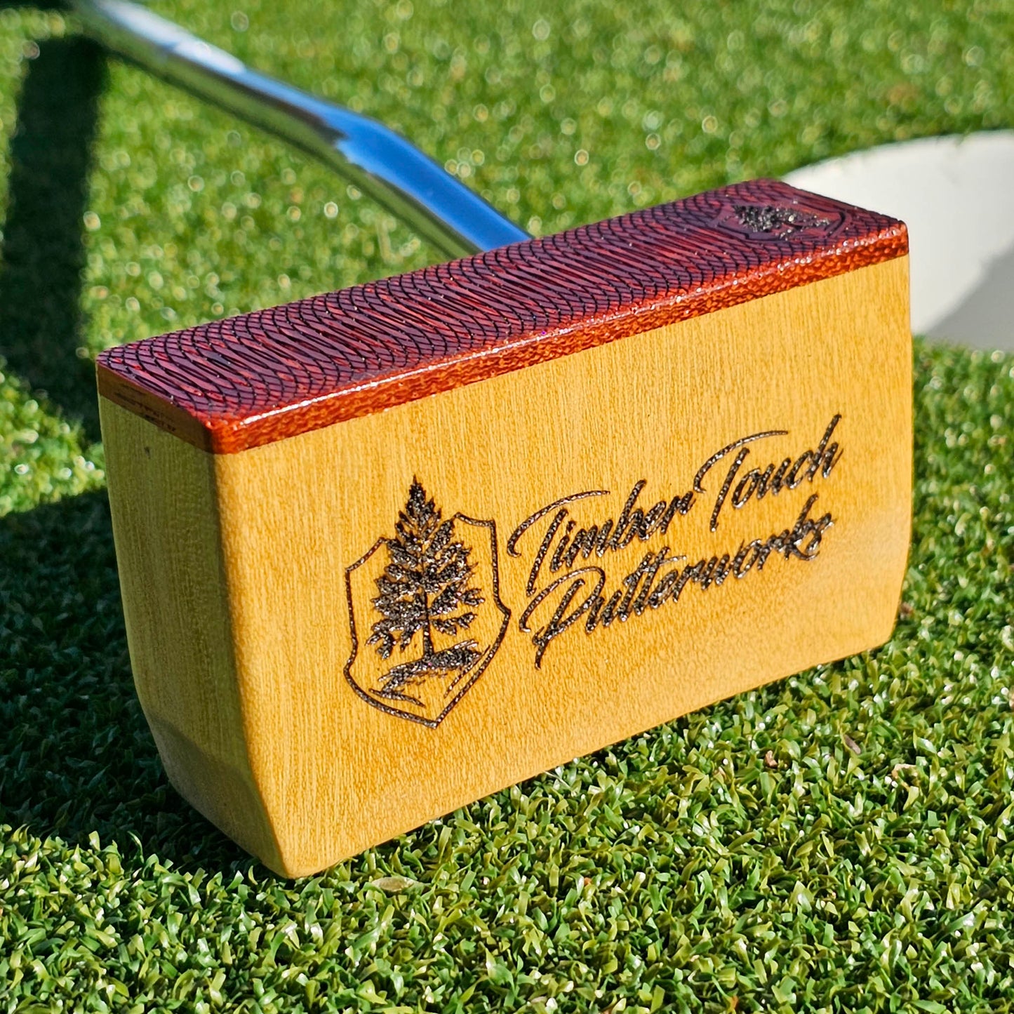 Yellowheart wood body putter with Padauk wood face