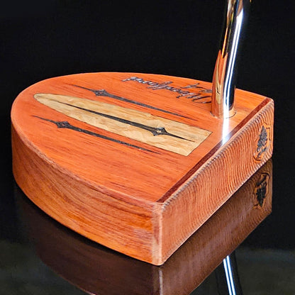 Bloodwood putter with Lacewood inlay