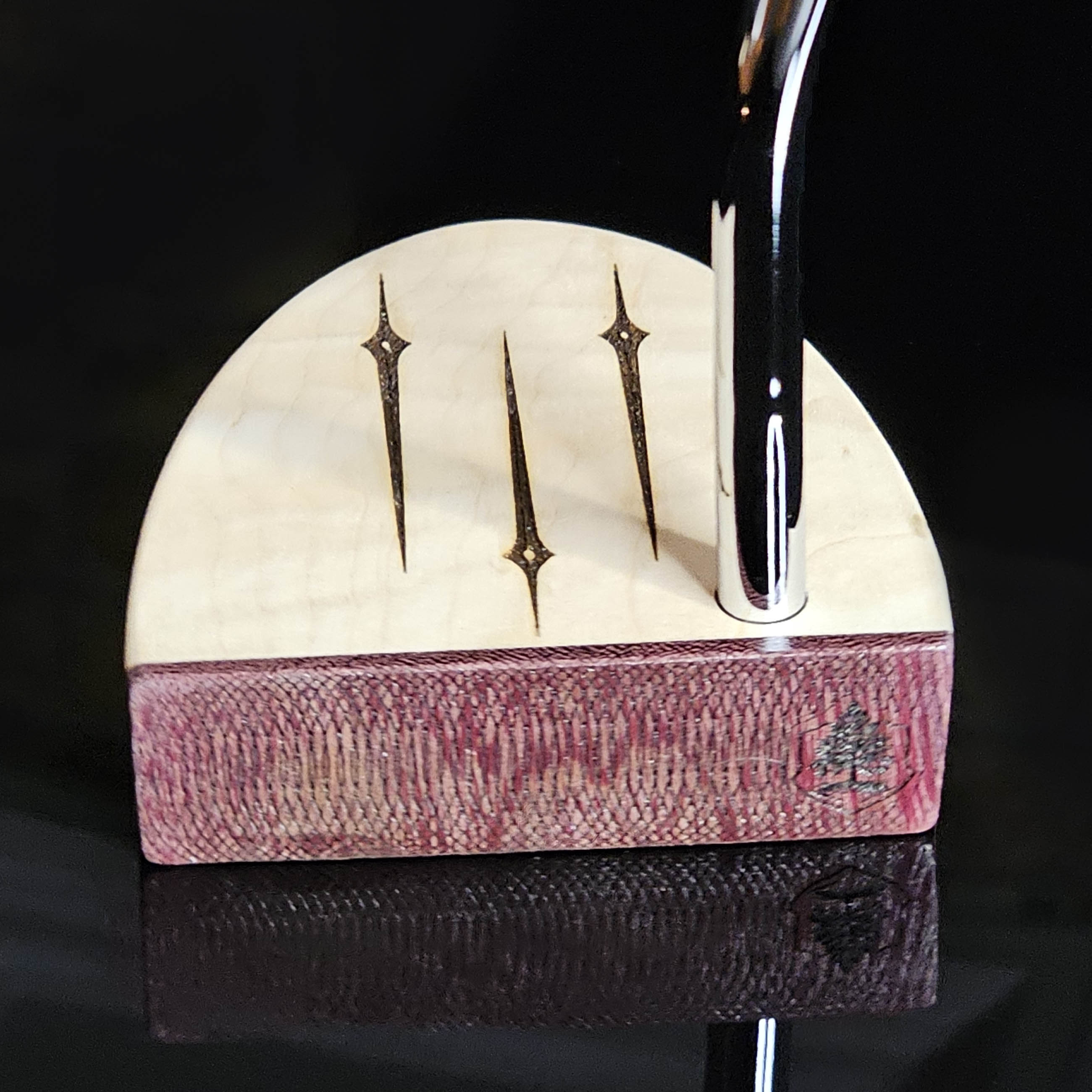 Maple body putter with Purpleheart face plate