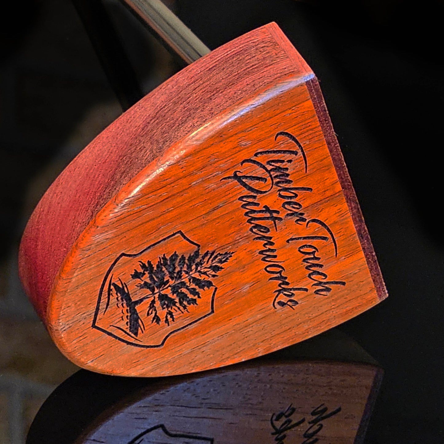 Paduak wood putter with Bloodwood base and face plate