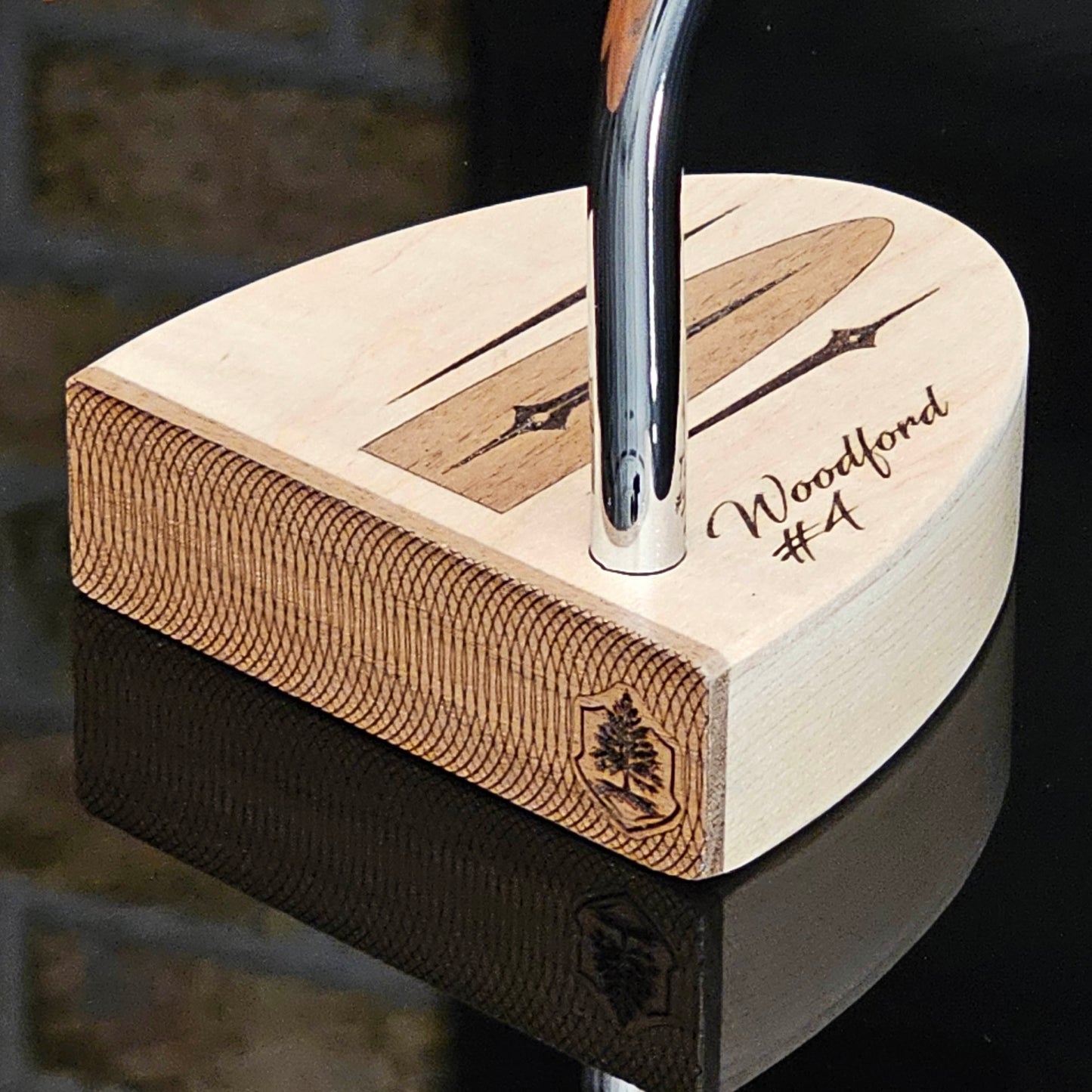 Curly Maple and Walnut face and inlay woodford style putter