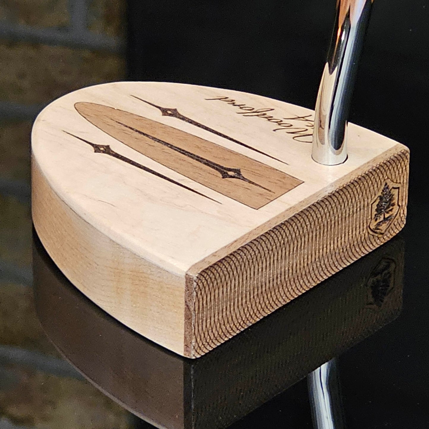 Curly Maple and Walnut face and inlay woodford style putter