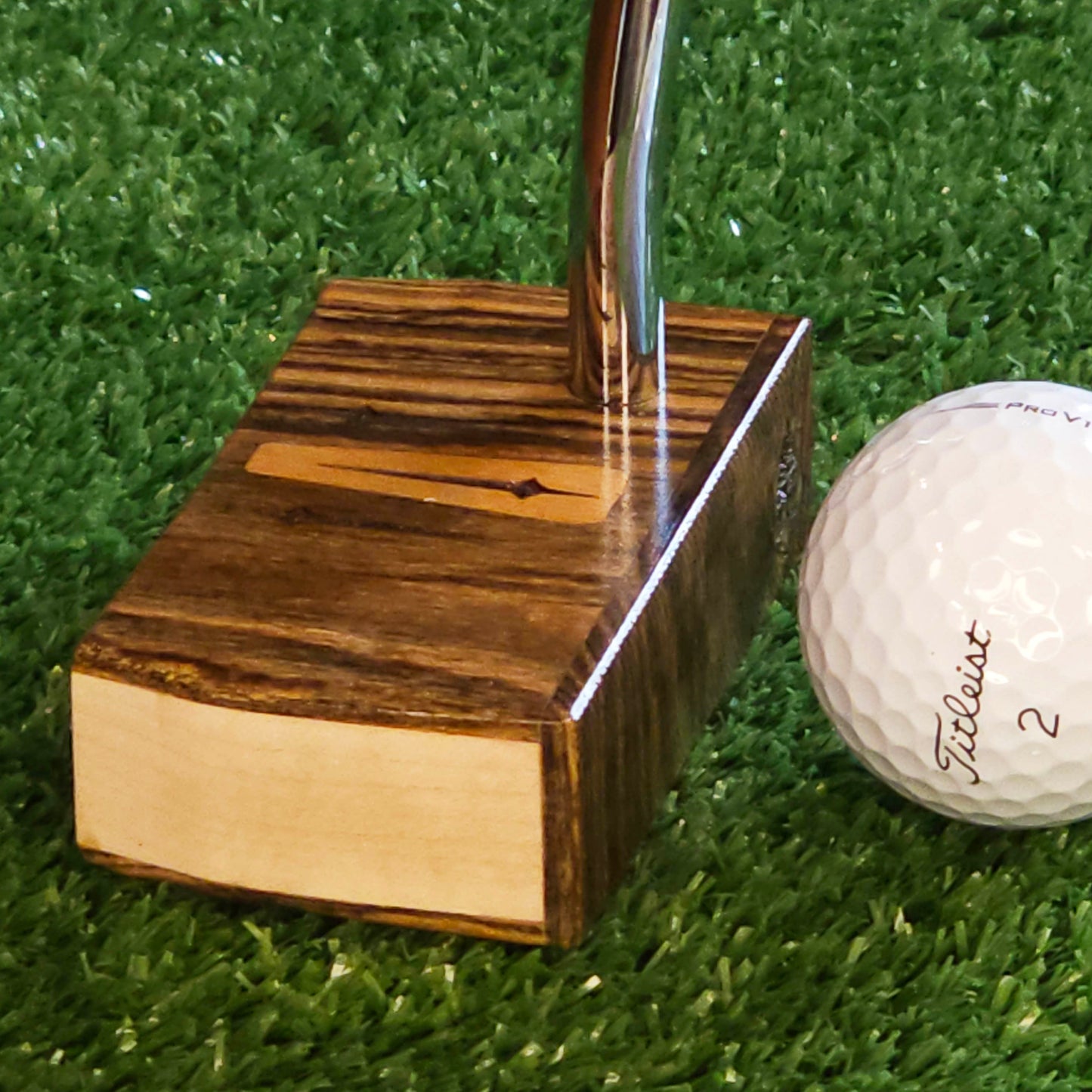 East Indian Rosewood top base and faceplate putter with hard maple body