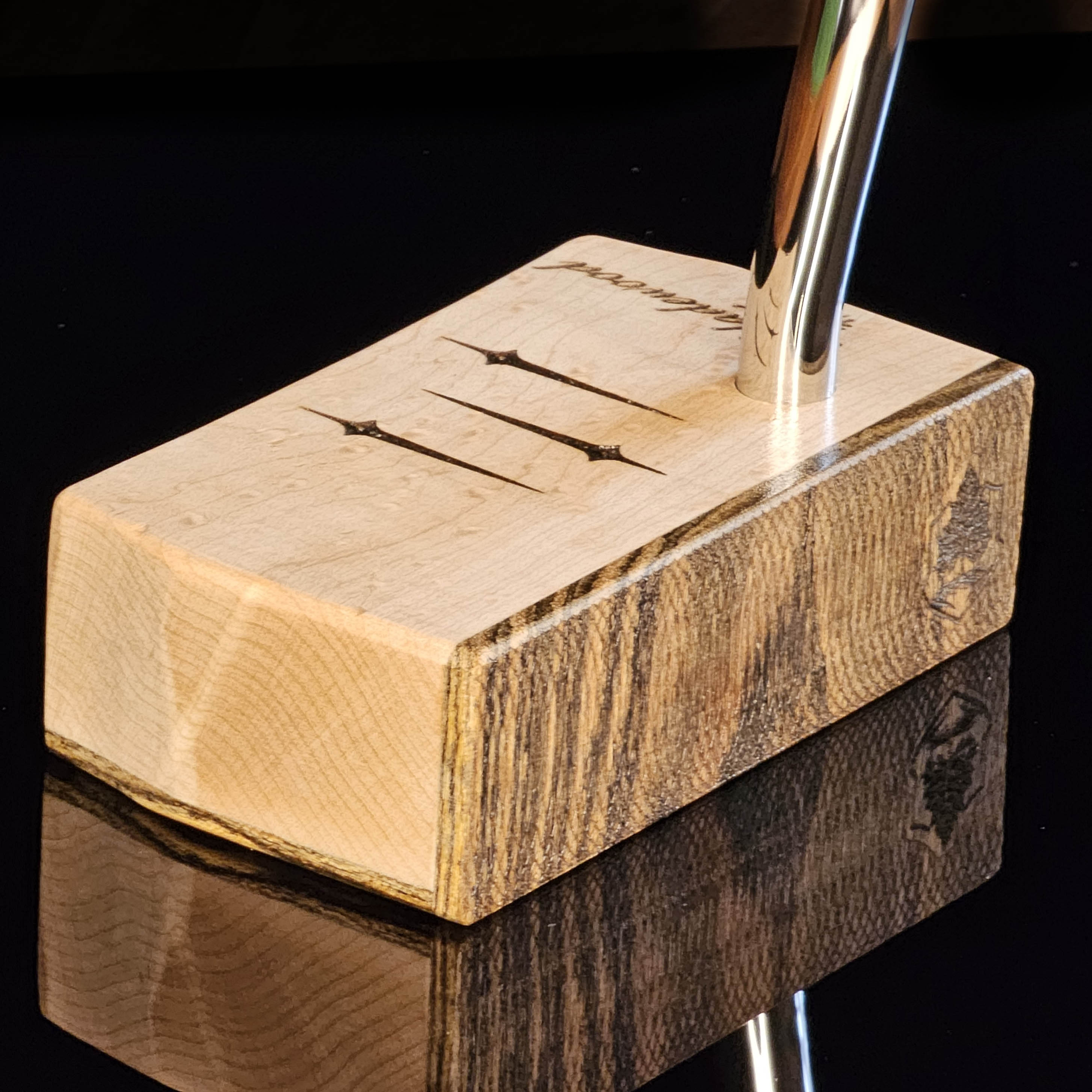 East Indian Rosewood and curly maple bladewood style putter