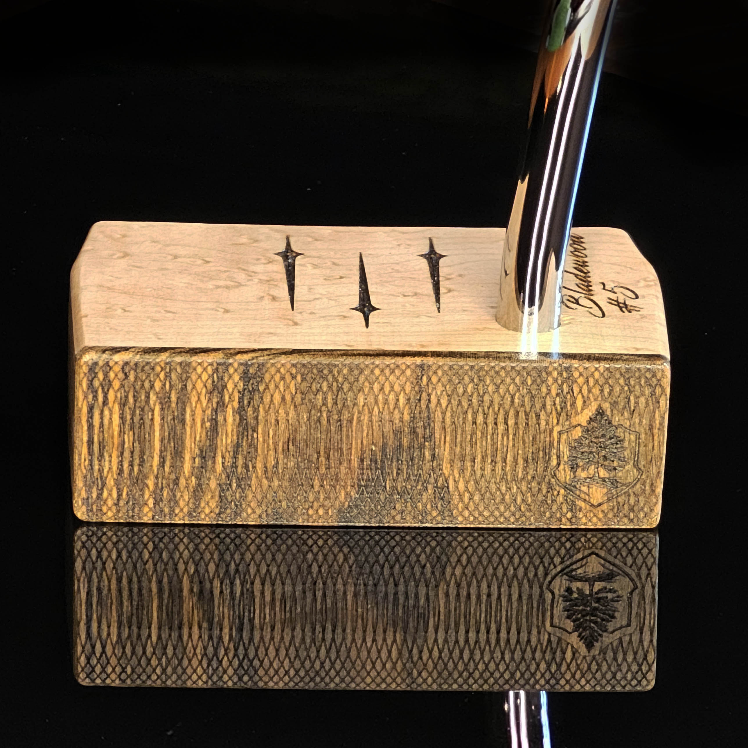 East Indian Rosewood and curly maple bladewood style putter