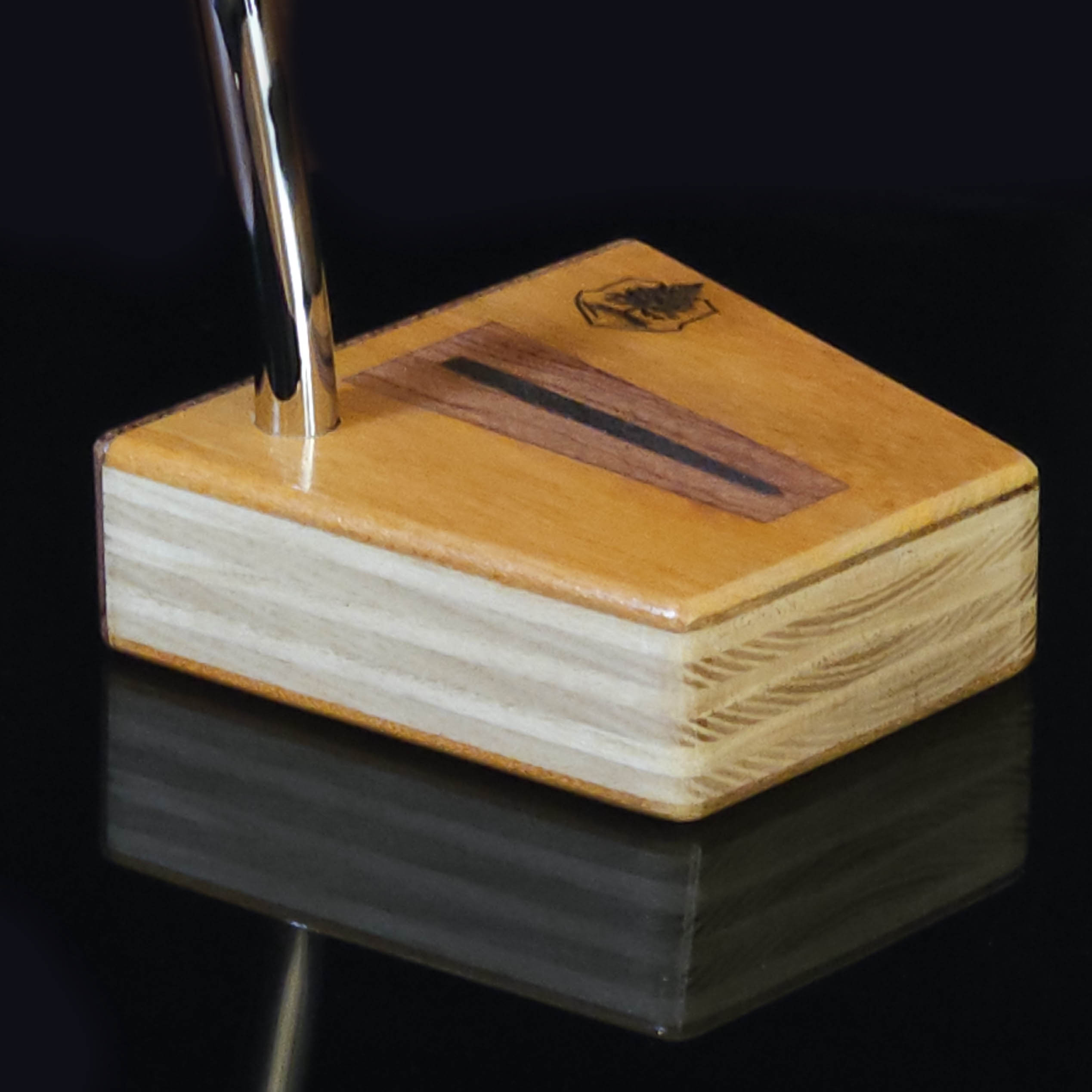 Chakte Viga wood putter, Chechen faceplate with Red Oak and Hard Maple body