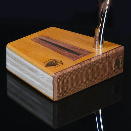 Chakte Viga wood putter, Chechen faceplate with Red Oak and Hard Maple body
