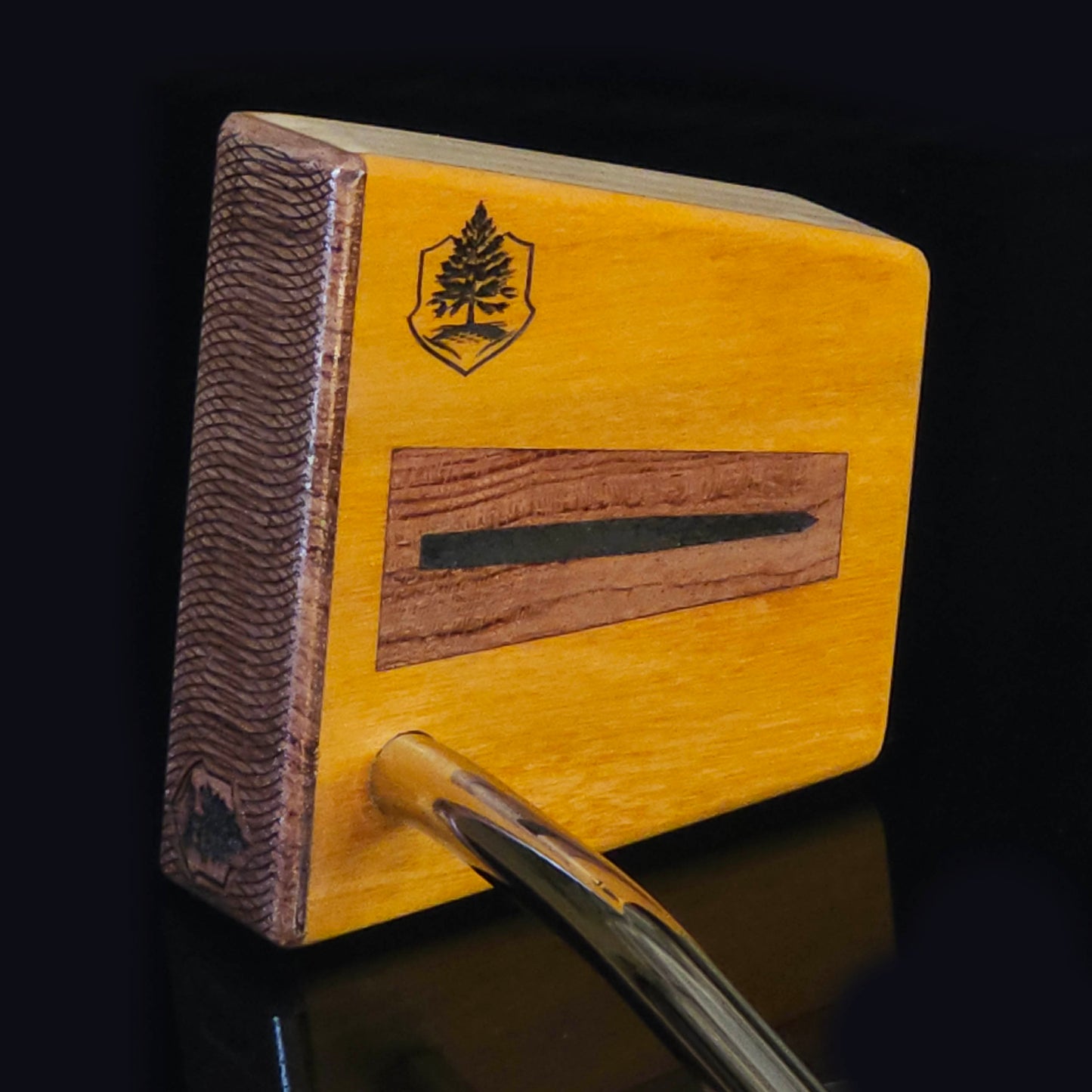 Chakte Viga wood putter, Chechen faceplate with Red Oak and Hard Maple body