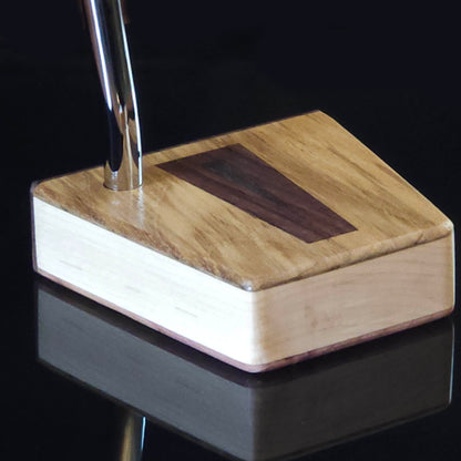 Teak putter with Hard Maple body  Bubinga faceplate and inlay - Timberwolf style