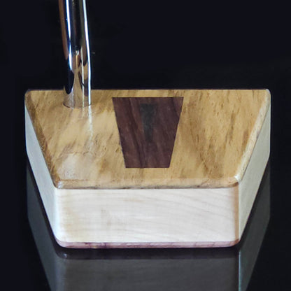 Teak putter with Hard Maple body  Bubinga faceplate and inlay - Timberwolf style