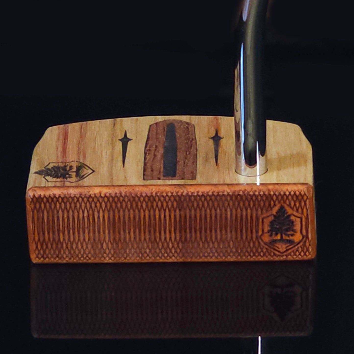 Canarywood putter with Padauk wood faceplate and multimaterial wood body