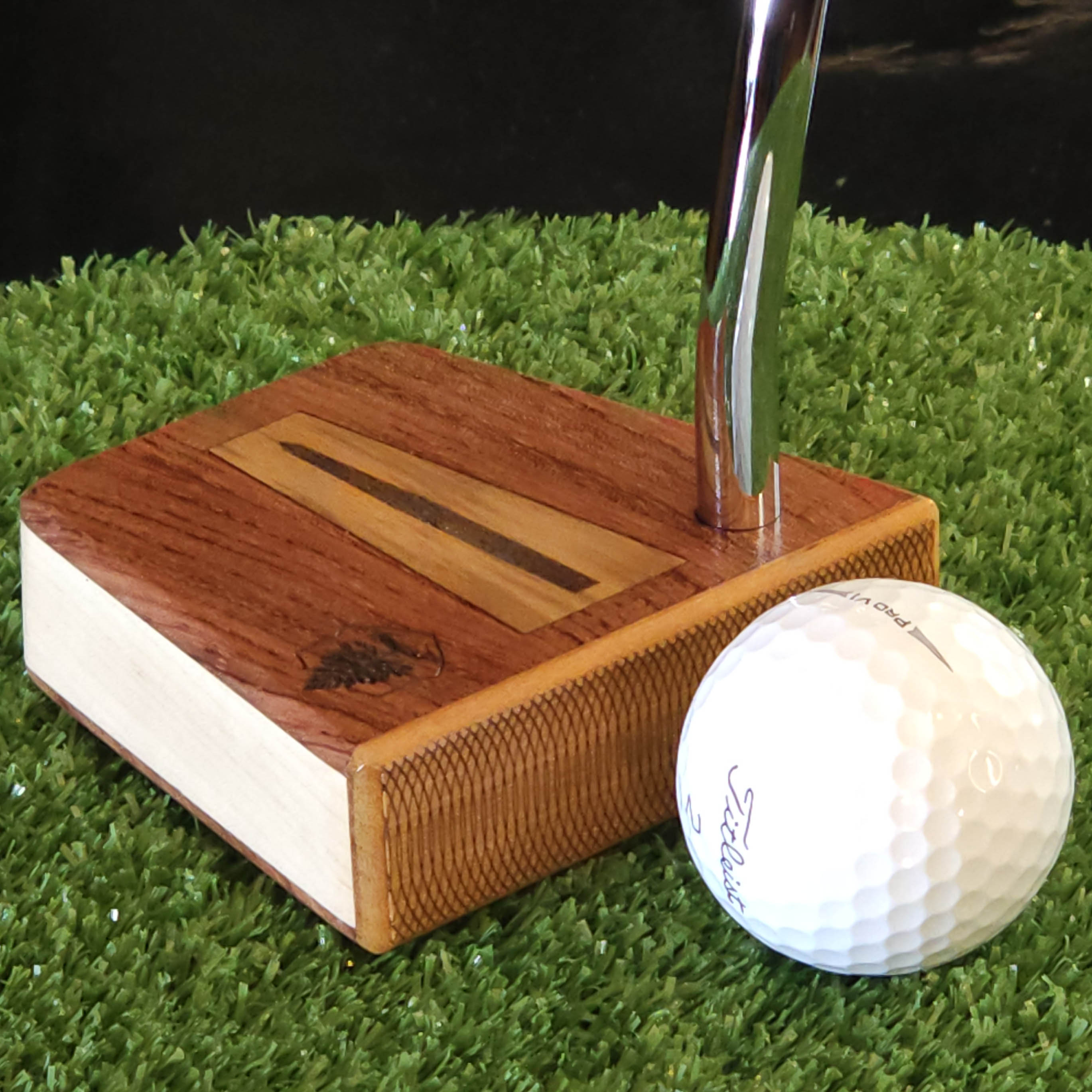 Chechen wood top and base putter with Hard Maple body and Chakte Viga wood face