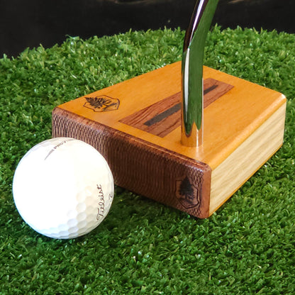 Chakte Viga wood putter, Chechen faceplate with Red Oak and Hard Maple body