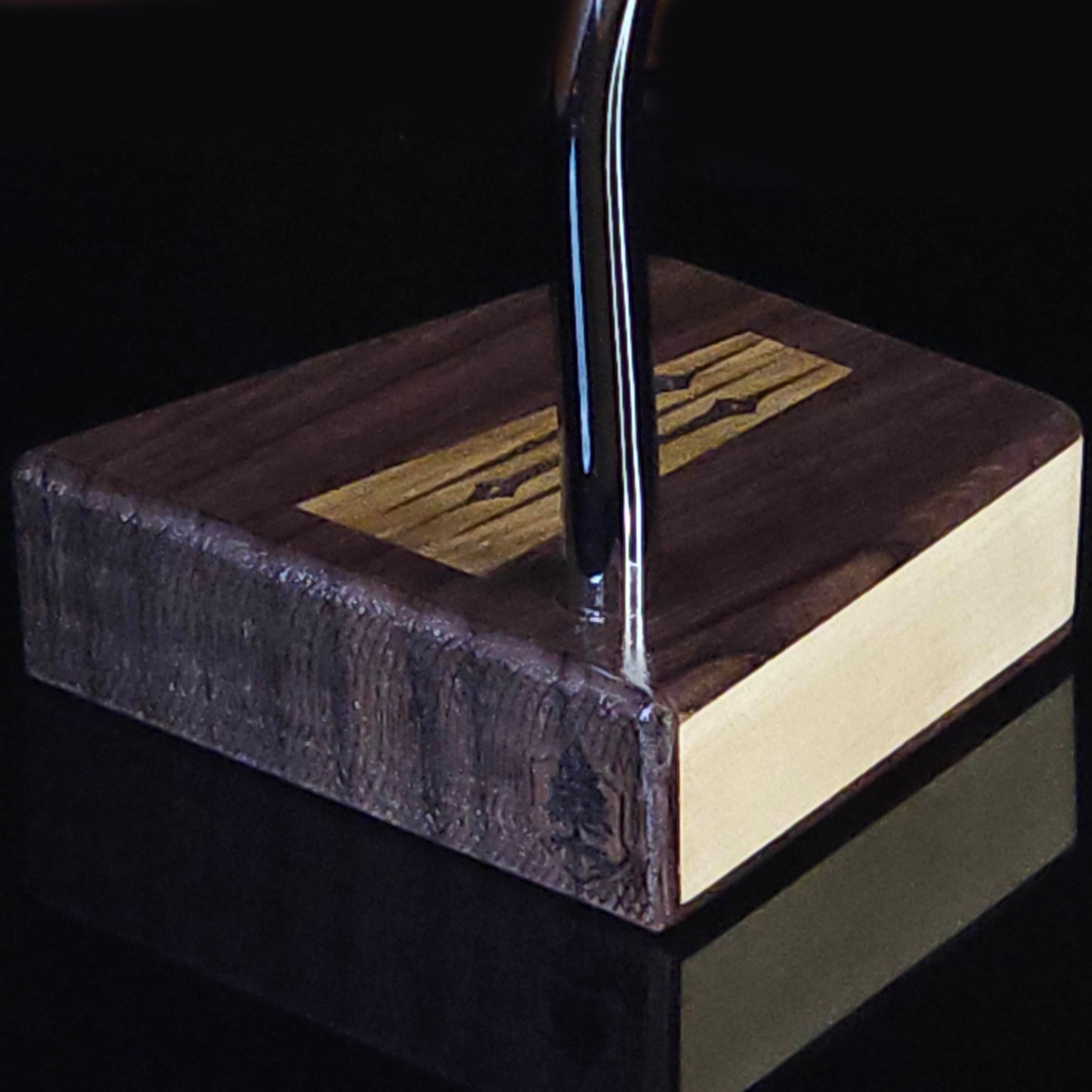 Bubinga putter with Hard Maple body and Teak inlay - Timberwolf style wood putter