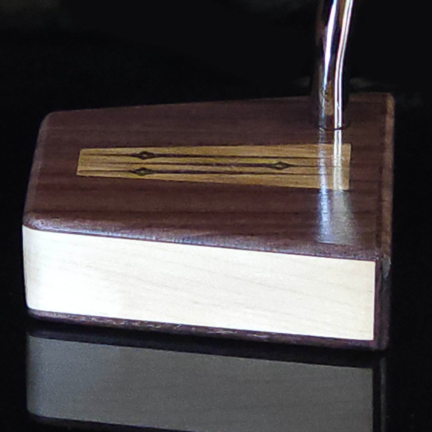 Bubinga putter with Hard Maple body and Teak inlay - Timberwolf style wood putter