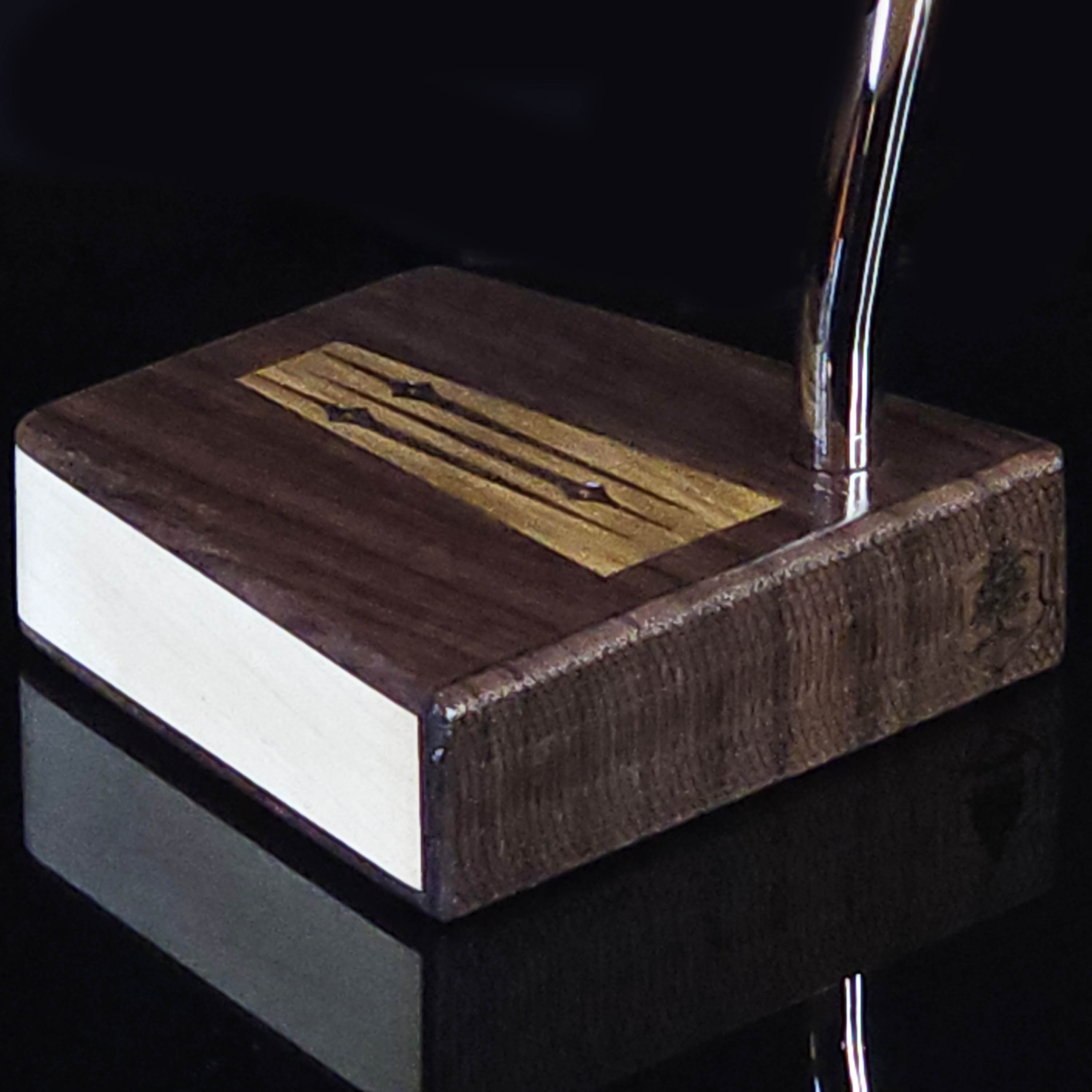 Deep Rosewood putter with Hard Maple body and Teak inlay wood putter