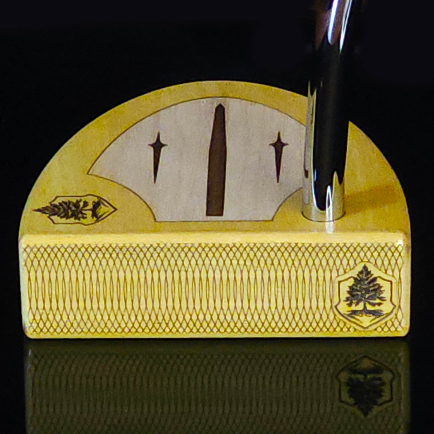 Yellowheart wood putter with various layered wood body