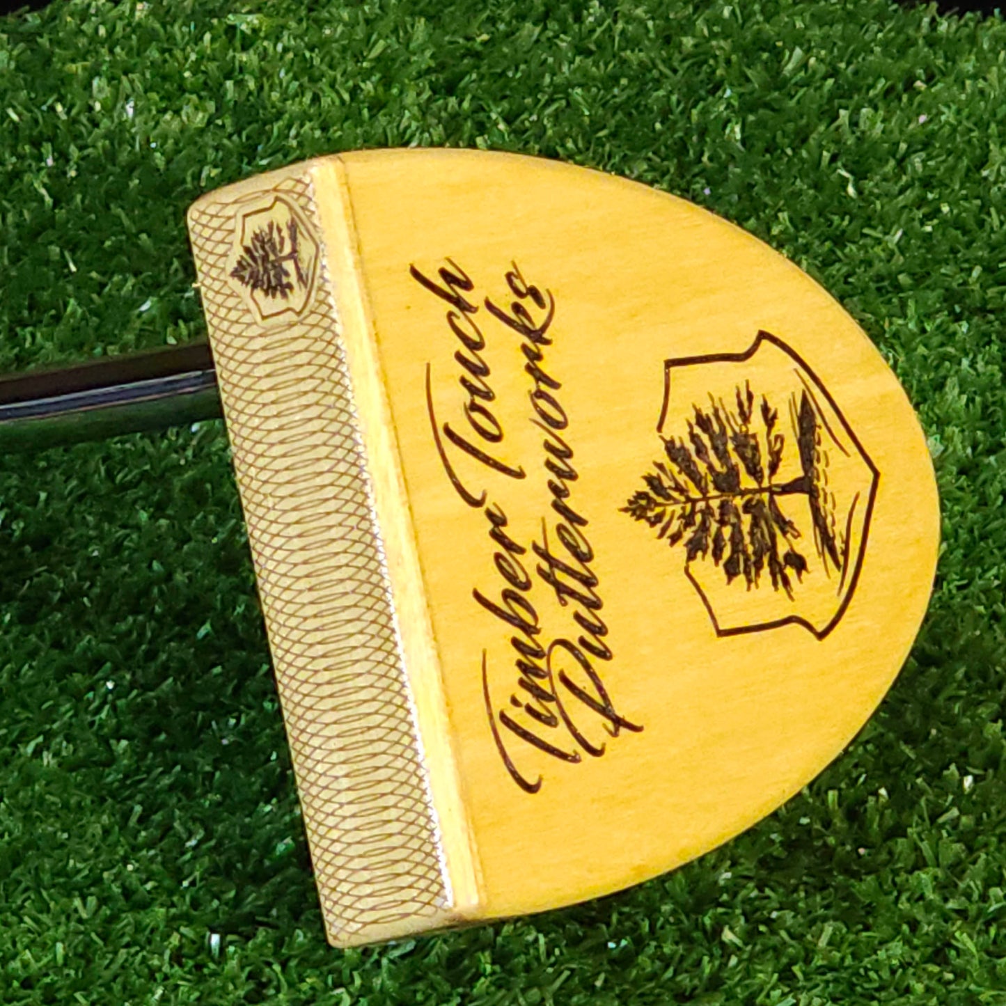 Yellowheart wood putter with various layered wood body