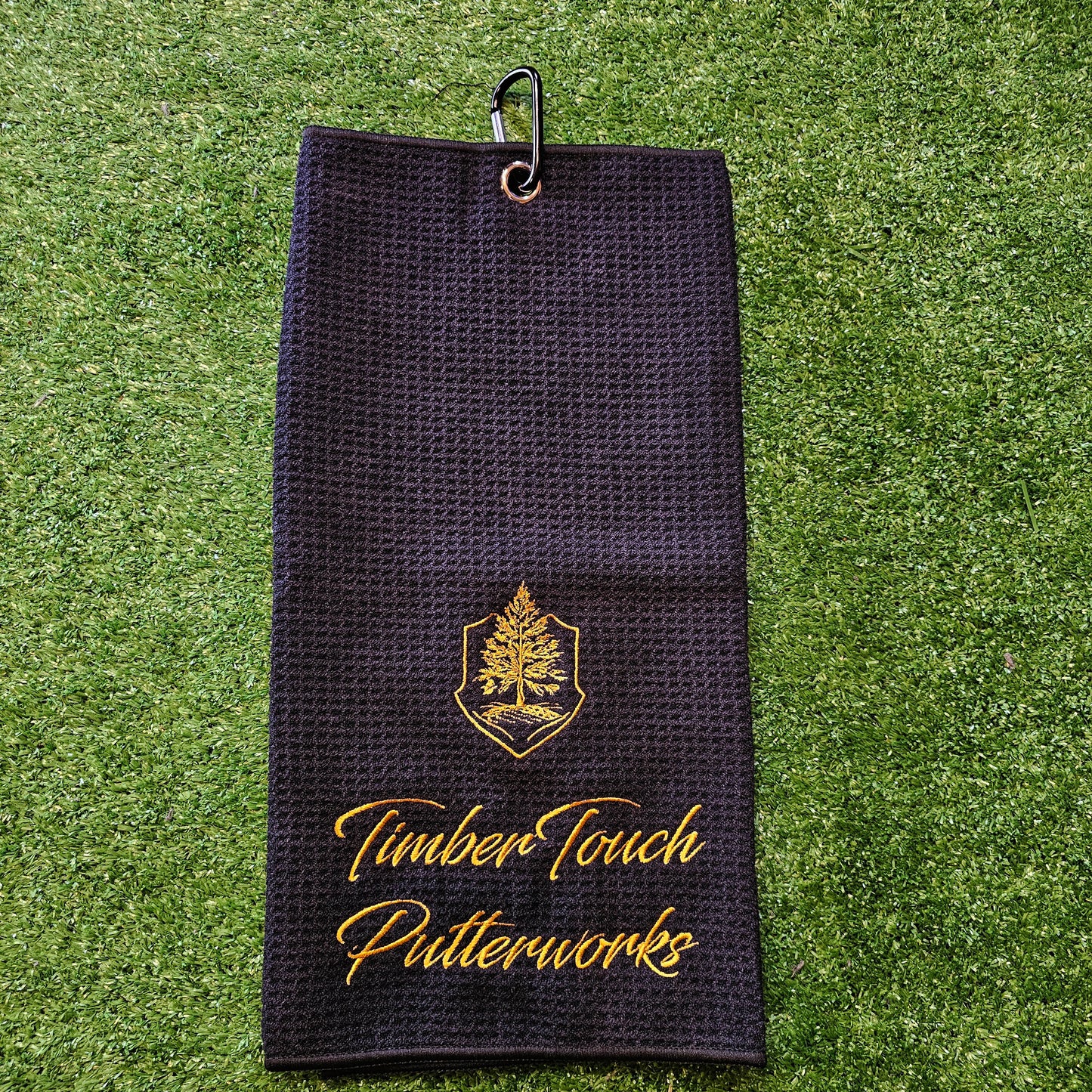 Tri-Fold golf towel with embroidered logo