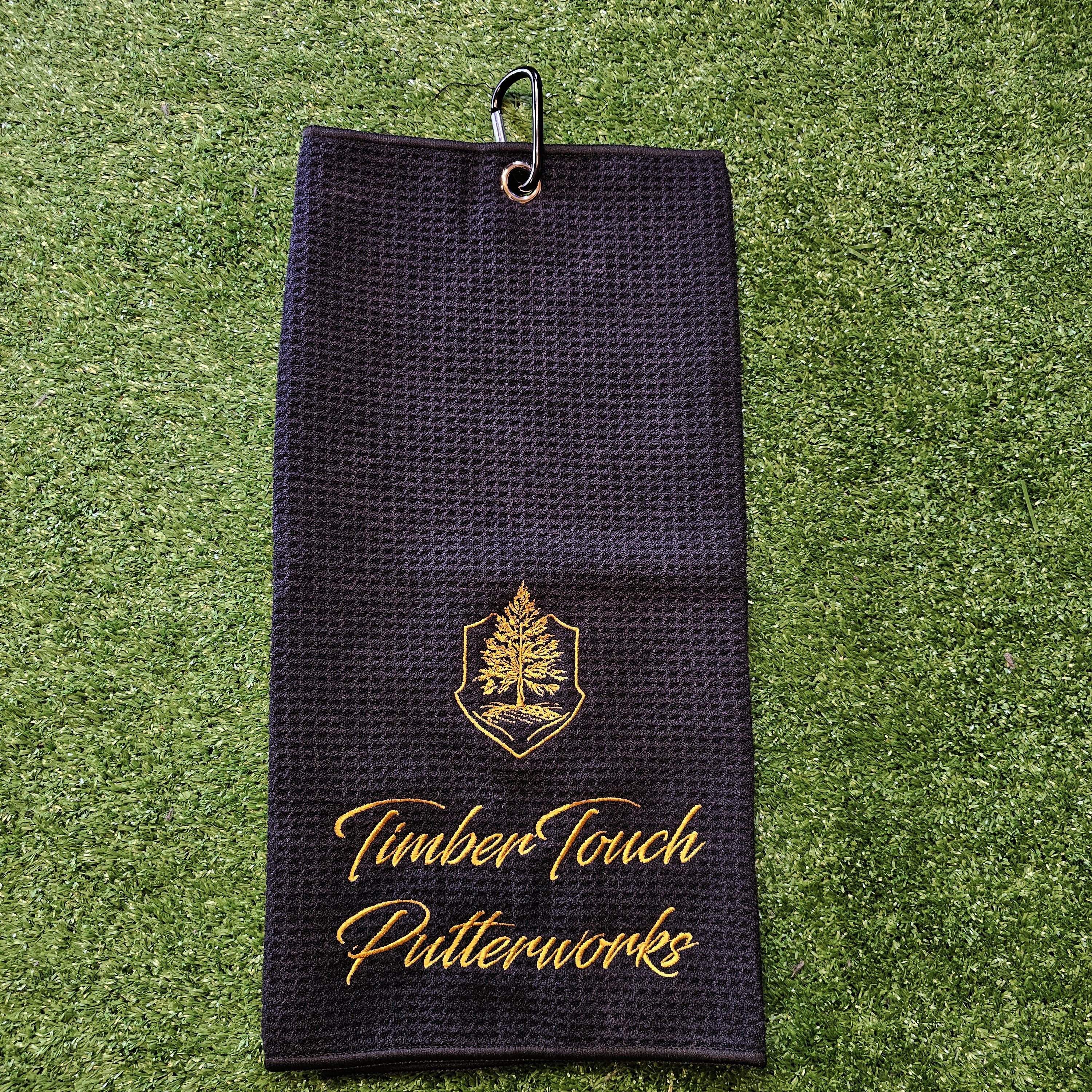 Tri-Fold golf towel with embroidered logo