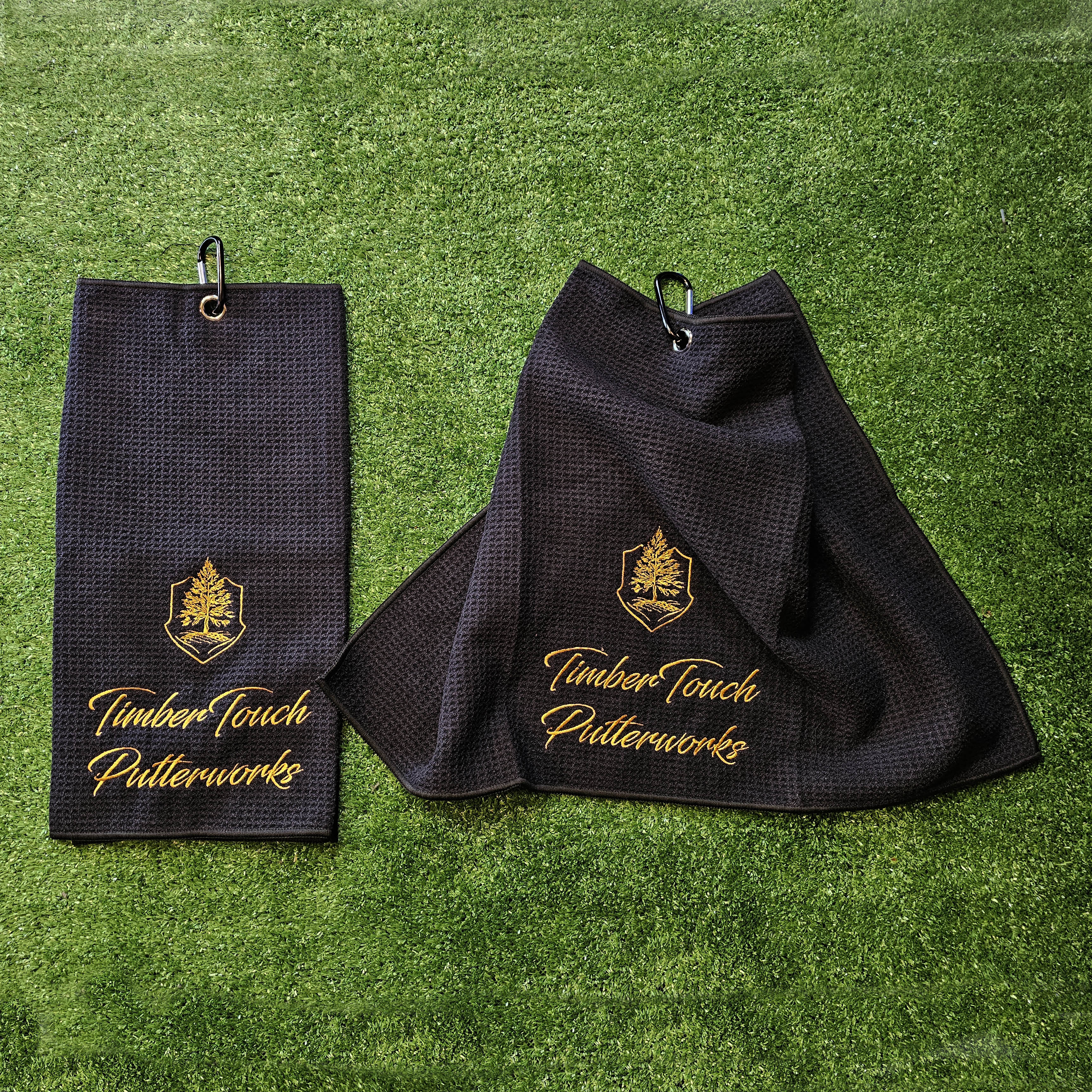 Tri-Fold golf towel with embroidered logo