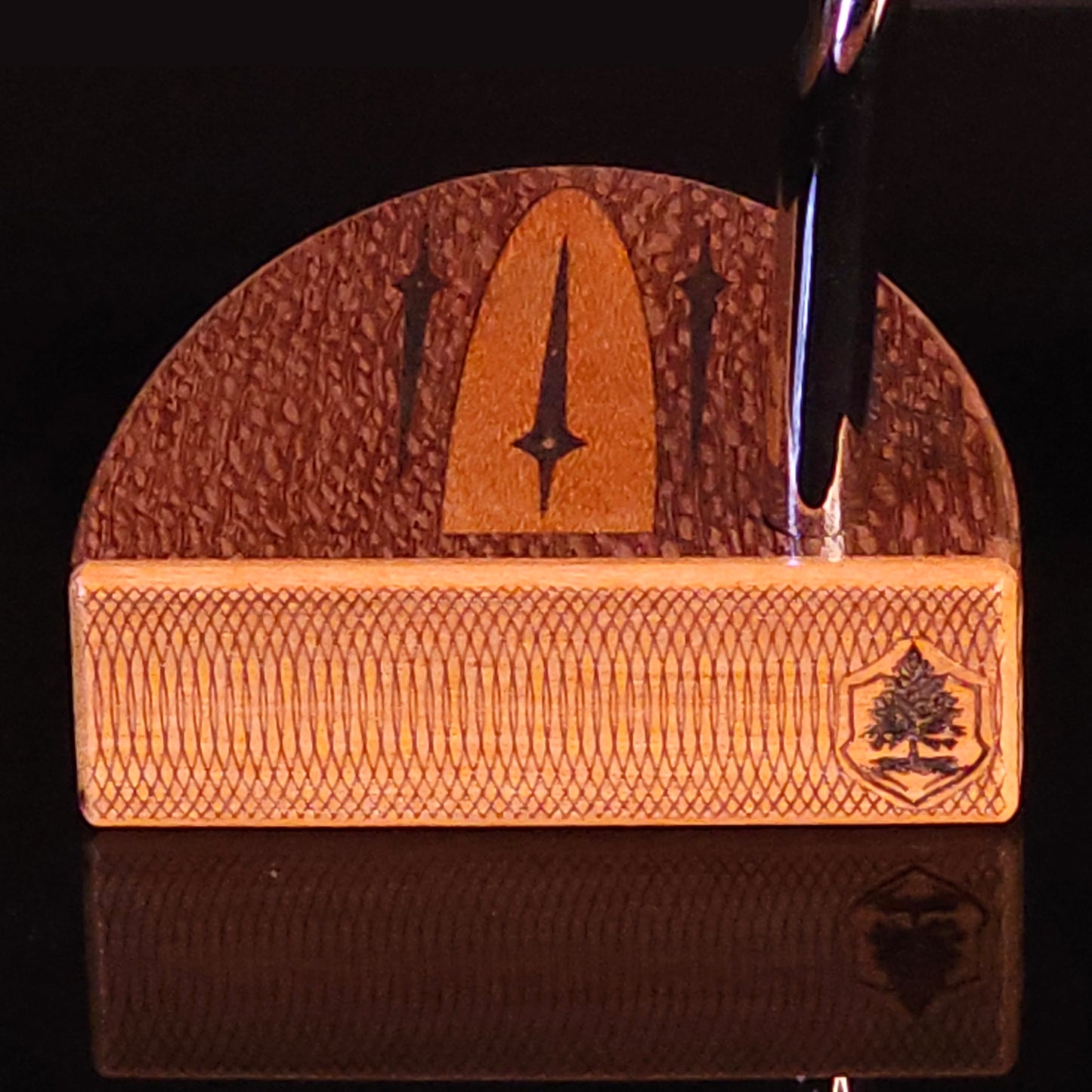 Lacewood putter with Chakte Viga wood inlay and faceplate