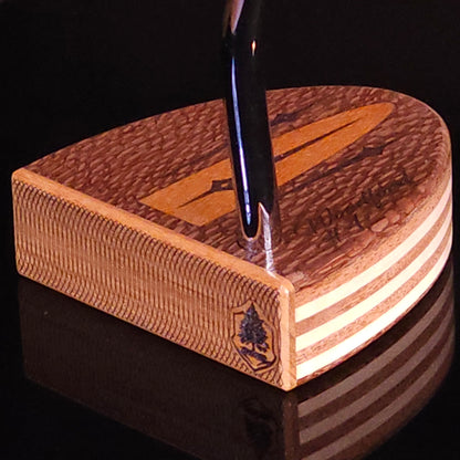 Lacewood putter with Chakte Viga wood inlay and faceplate