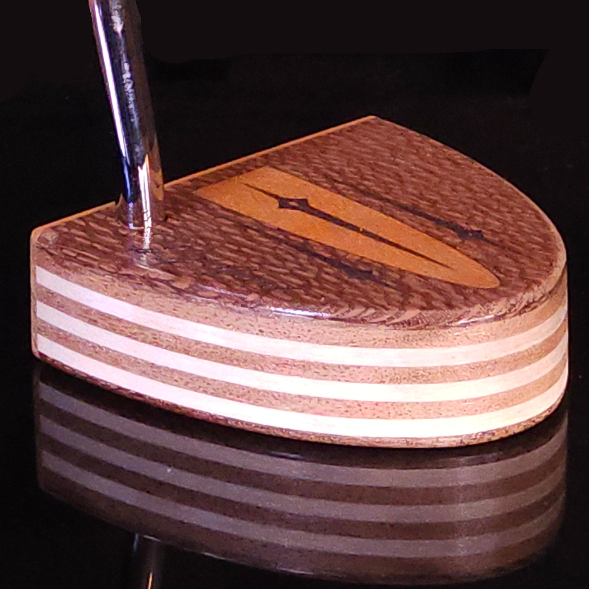 Lacewood putter with Chakte Viga wood inlay and faceplate