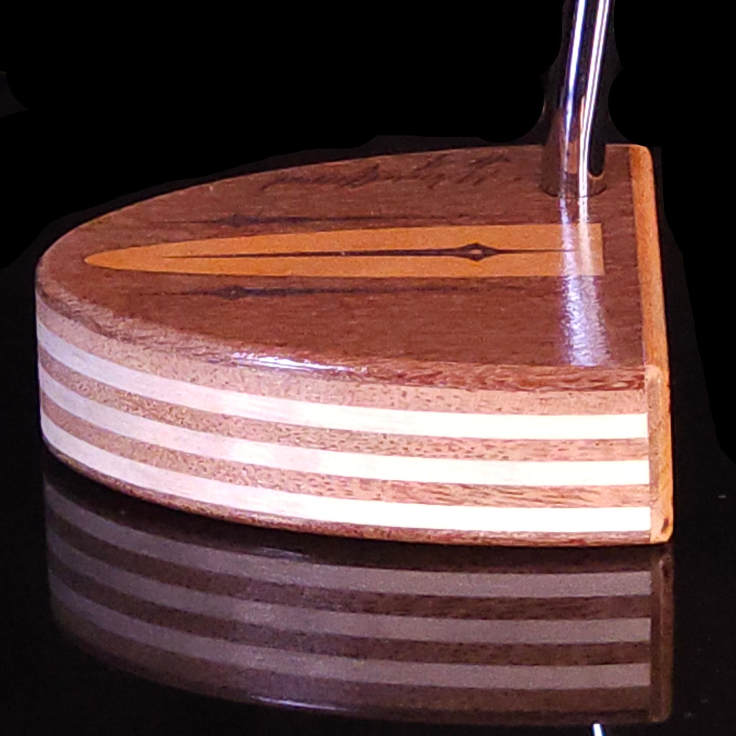 Lacewood putter with Chakte Viga wood inlay and faceplate