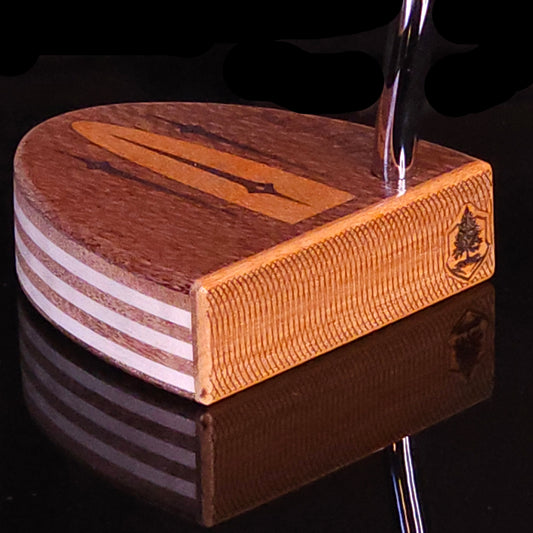 Lacewood putter with Chakte Viga wood inlay and faceplate