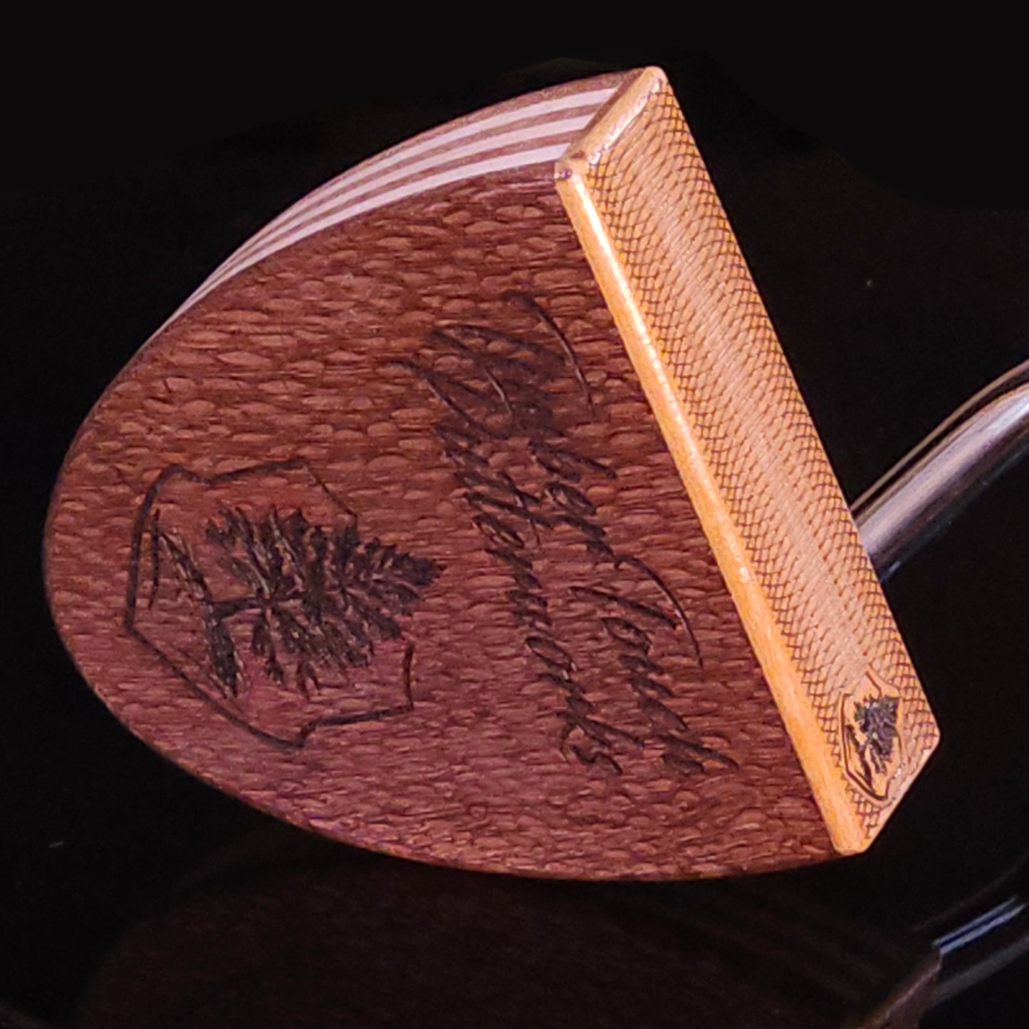 Lacewood putter with Chakte Viga wood inlay and faceplate