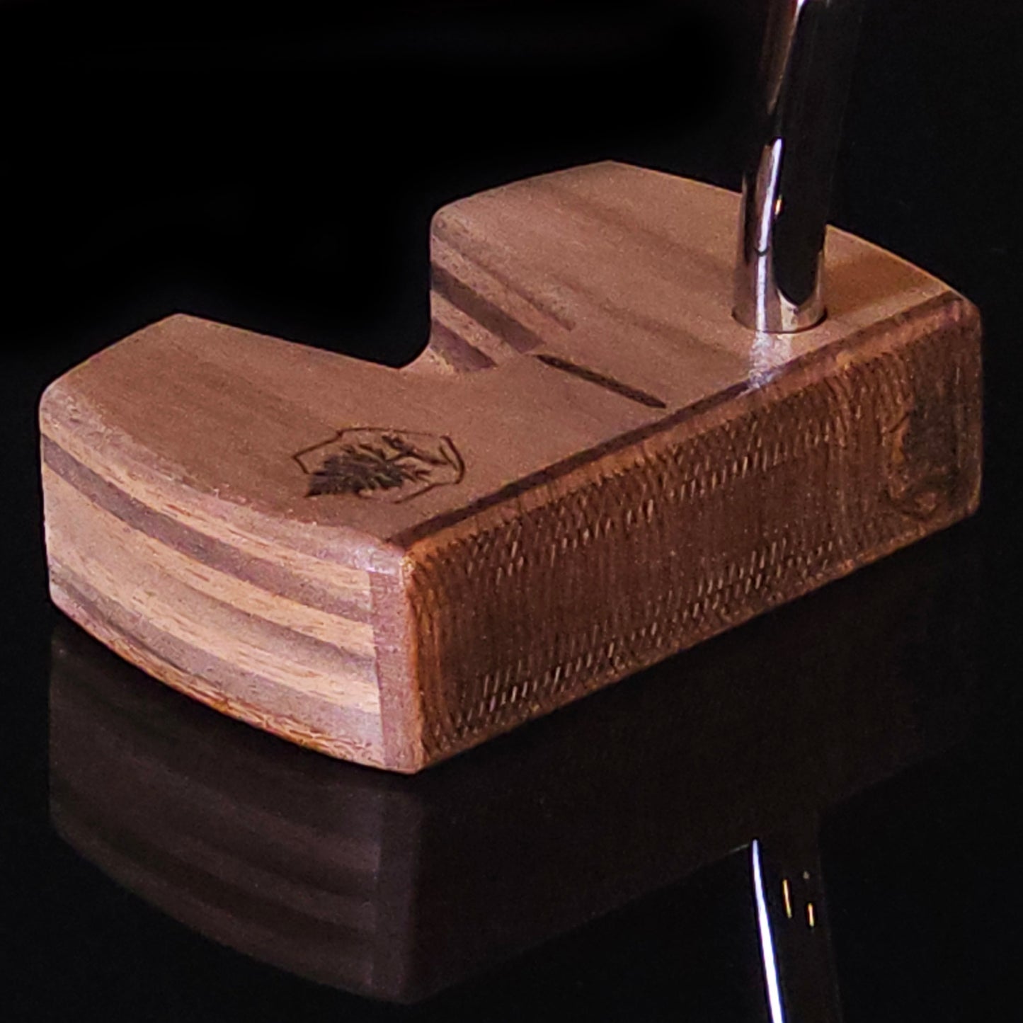 Walnut Bolivian Rosewood and Lacewood Woodrich Regal wood putter